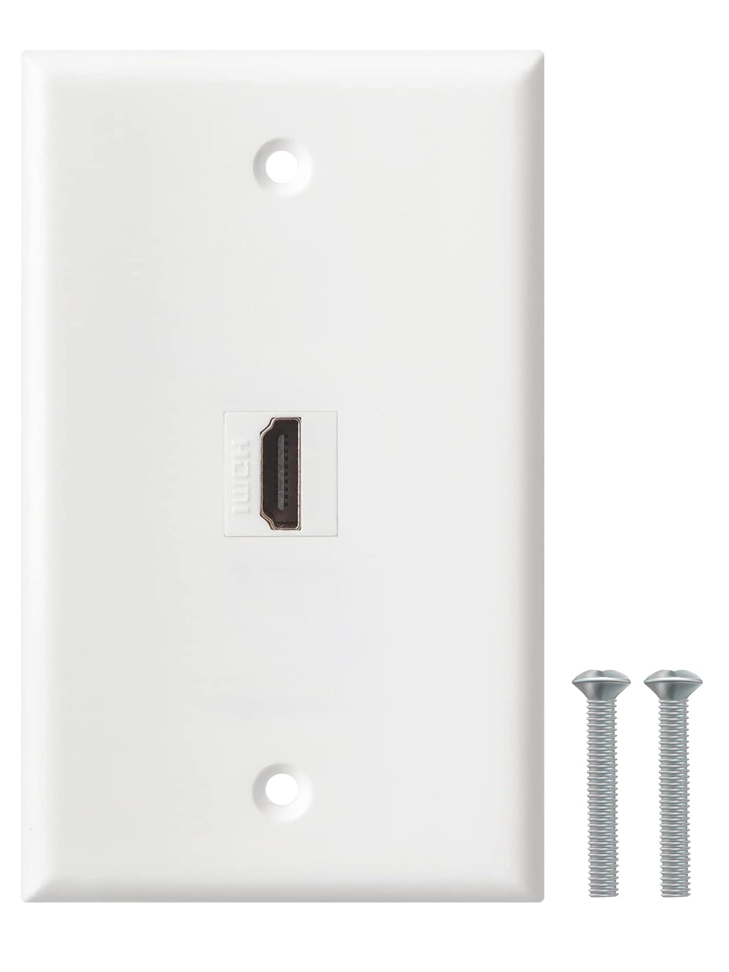 Phewnyzo  HDMI Wall Plate 1 Port 4K HDMI Keystone Female to Female Wall Plate-White