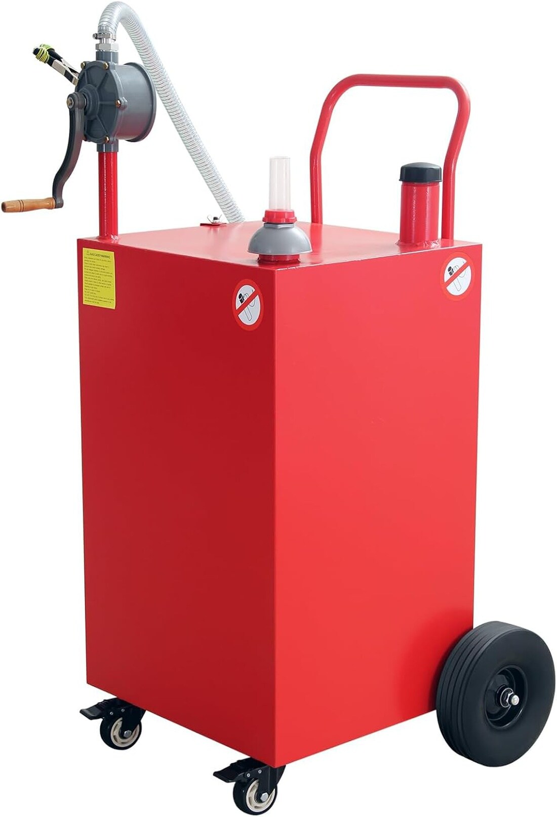 Garvee - 50 Gallon Fuel Caddy Gas Storage Tank On 4 Wheels With Manual Transfer Pump Gasoline Die...