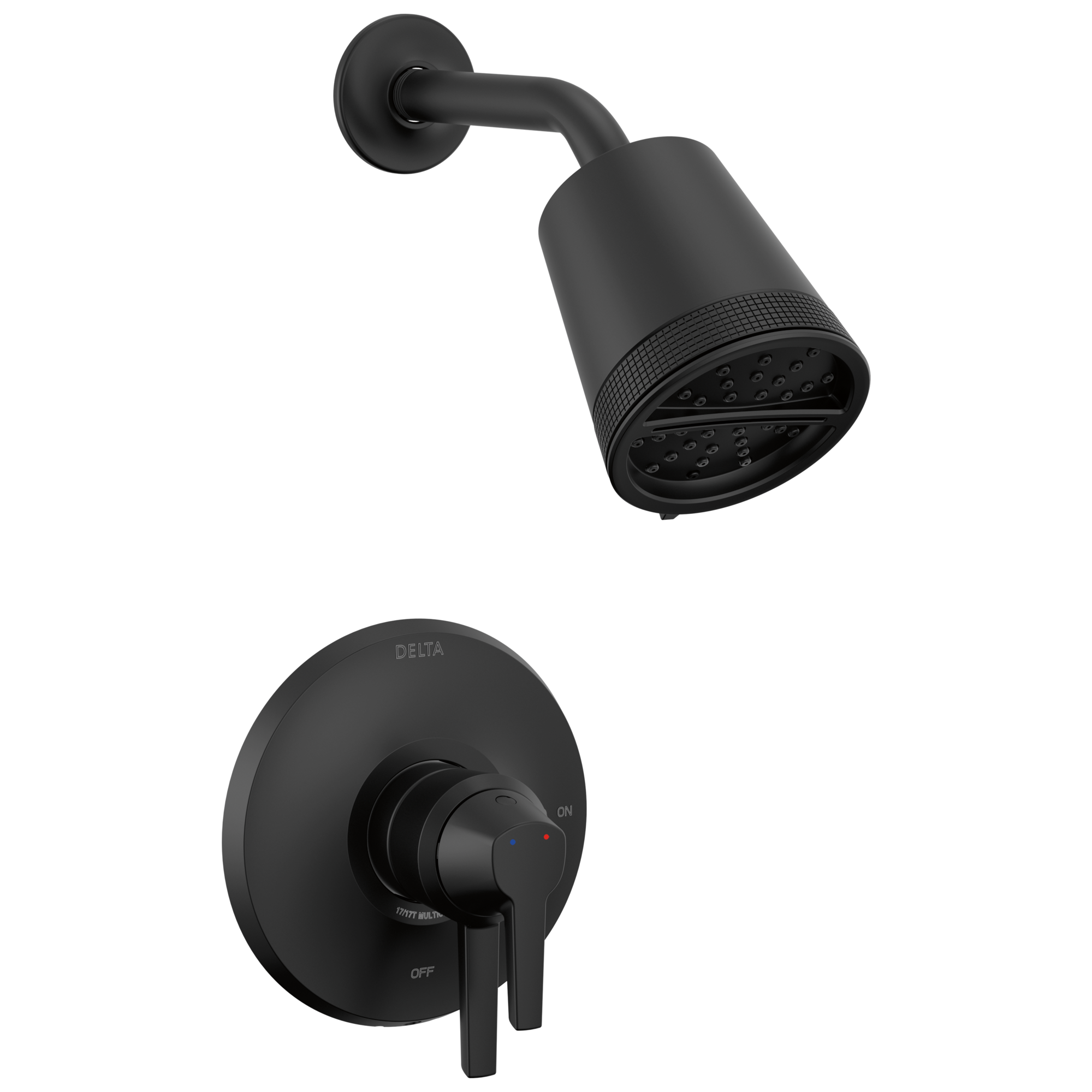 Delta T17271-BL Galeon Matte Black 2-handle Multi-function 4.25-Inches Round Shower Faucet