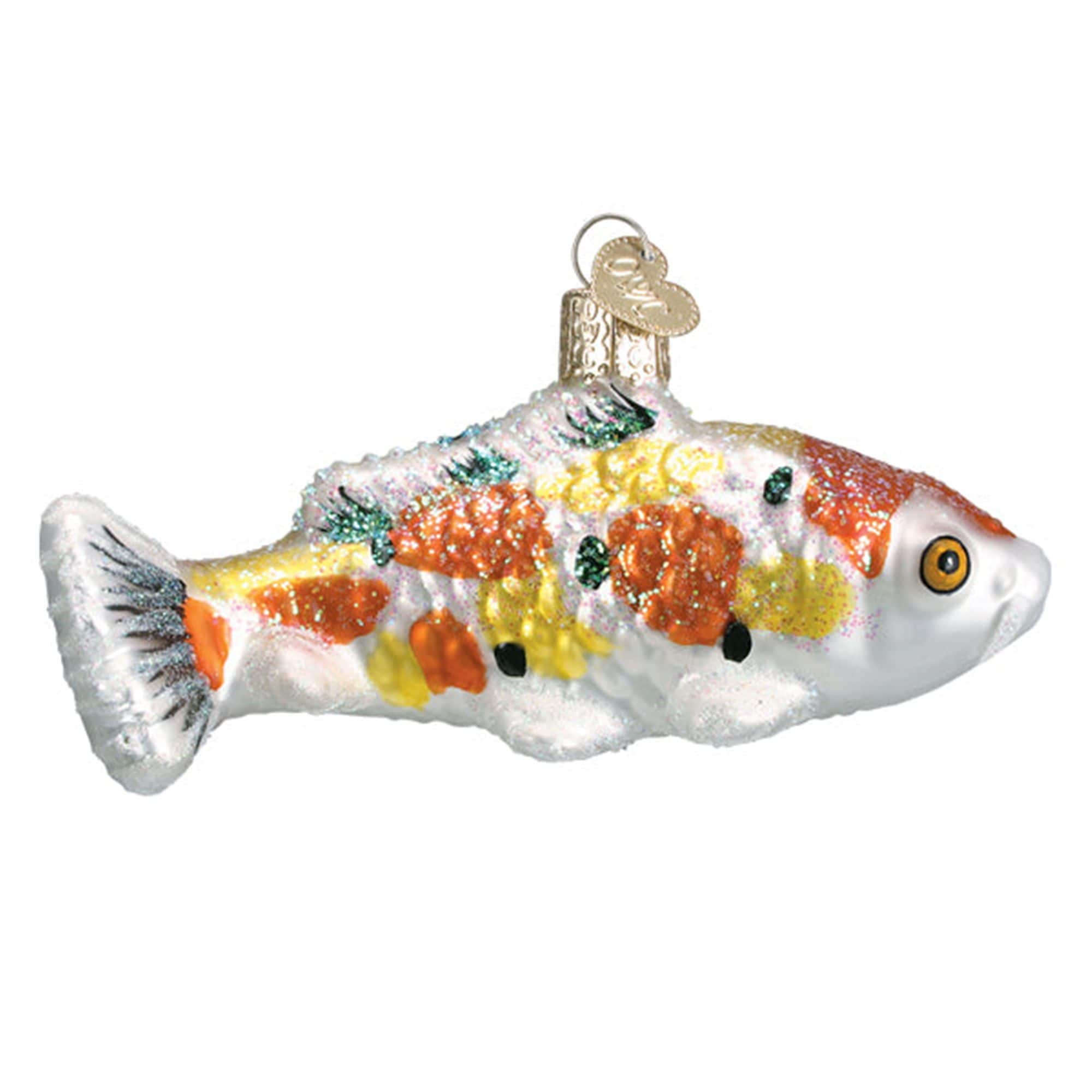 Old World Christmas 729343126207 Blown Glass Ornament for Christmas Tree - Koi Yellow Spots