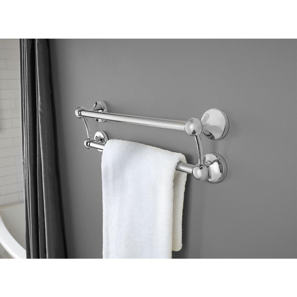 Delta 18-in Polished Chrome Wall Mount Ada Compliant Grab Bar (300-lb 