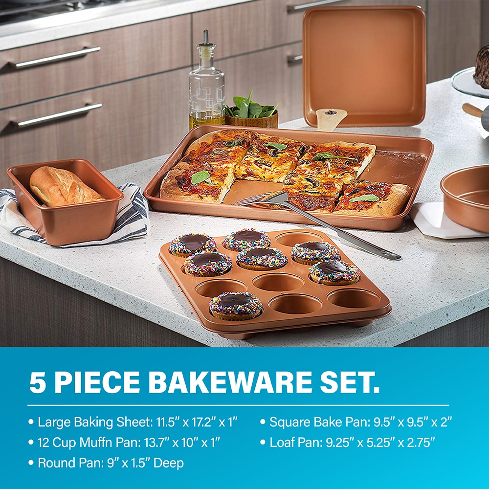 Farberware Bakeware Nonstick Sheet, Loaf, Muffin, & Crisper Pan 4