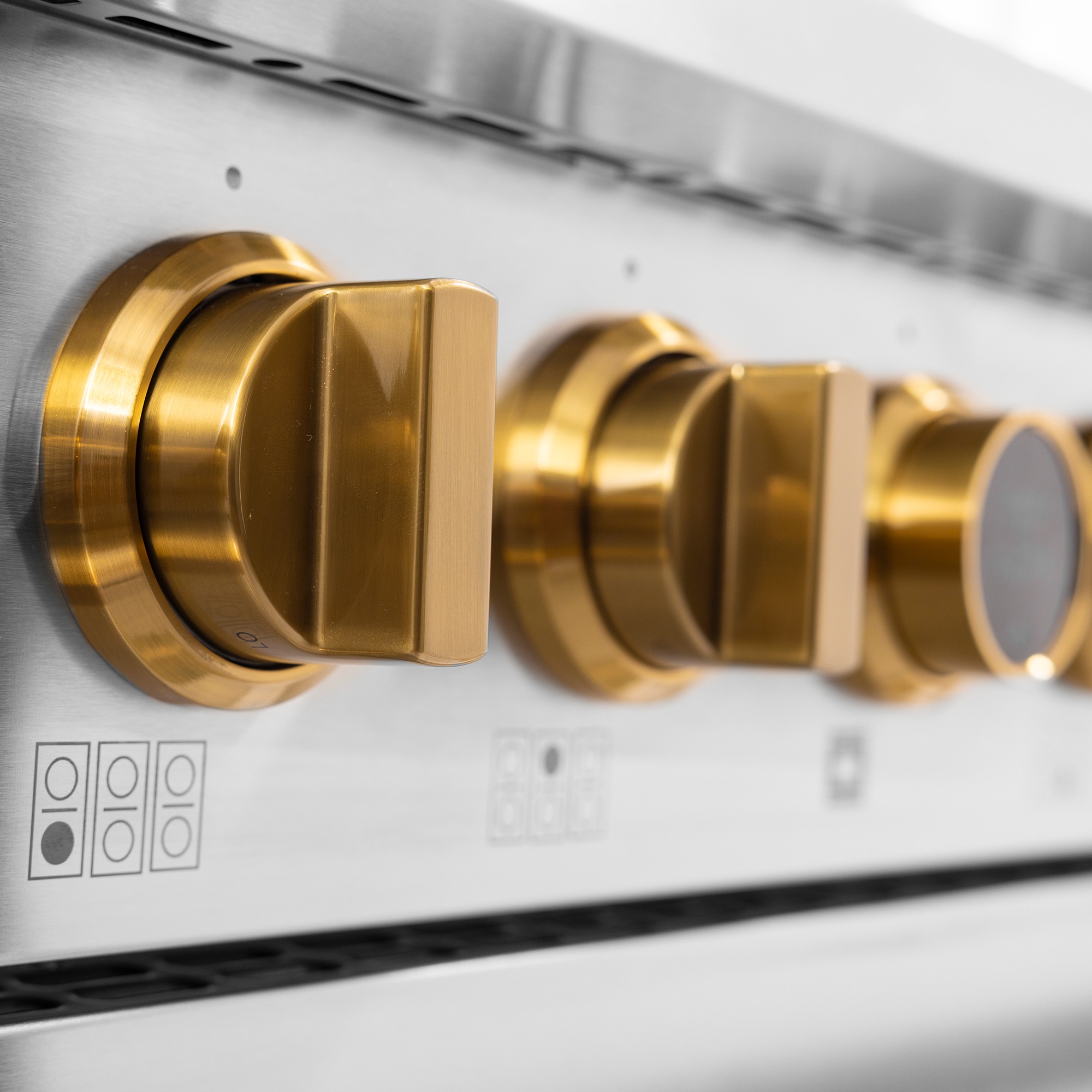 Kucht KXP60-GL 60 in. 8.4 cu. 8 Burners Dual Fuel Range for Natural Gas in Stainless Steel with Gold accents and Horus Thermostat