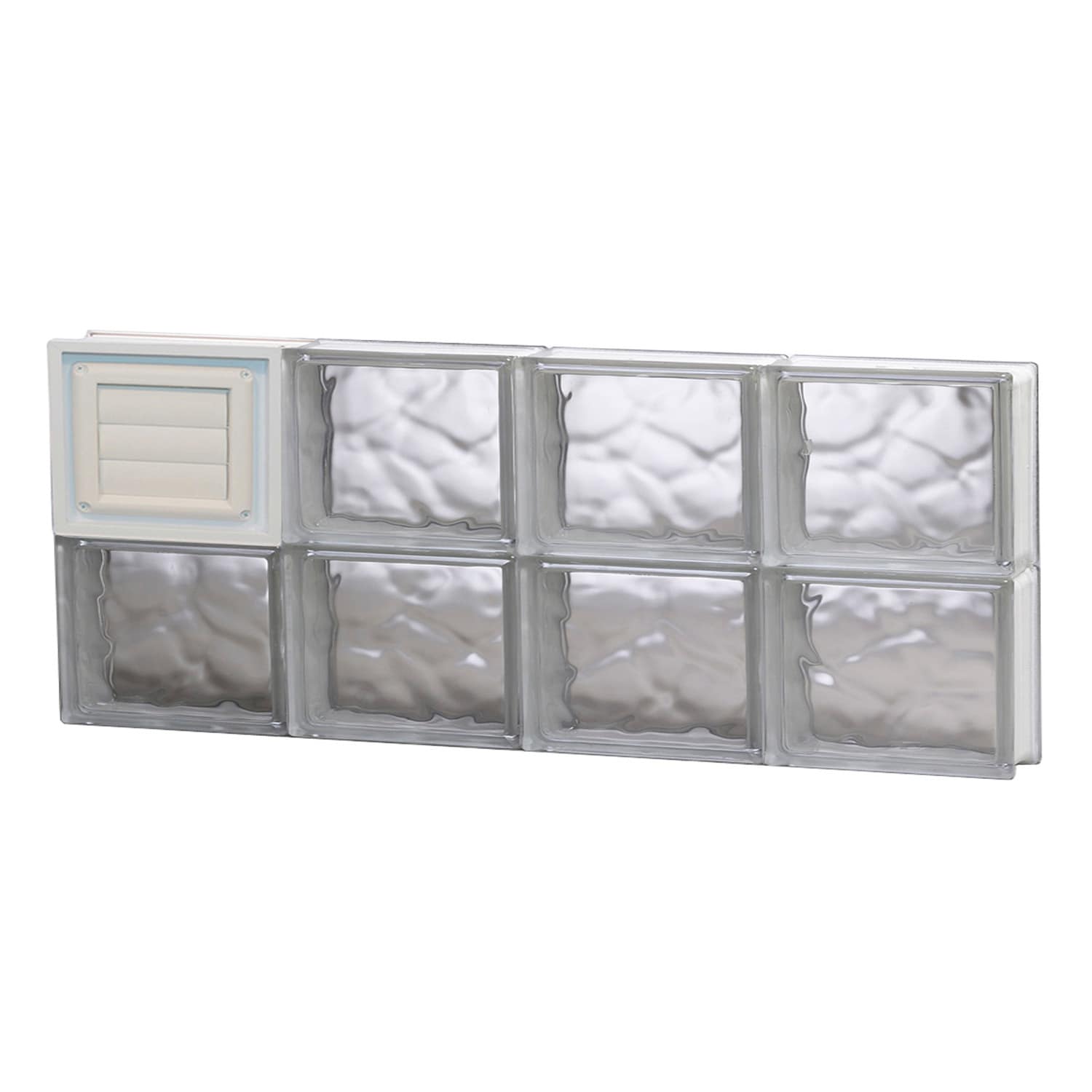 REDI2SET D3212DC Wavy Glass 31-in x 11-1/2-in Frameless Replacement Dryer vent Glass Block Window