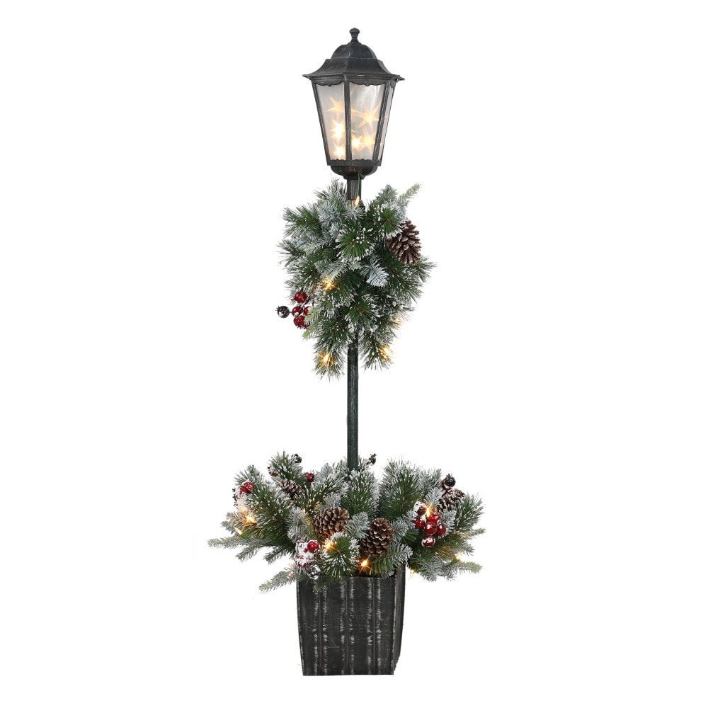 Puleo International 48-in Tree Free Standing Decoration with White LED ...