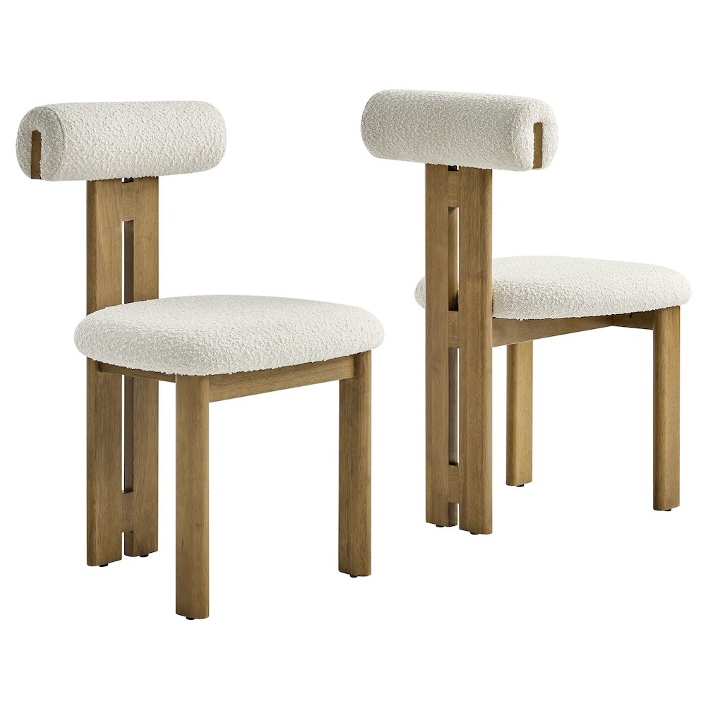 Modway BG3810945 Torian Boucle Fabric Dining Chair Set of 2