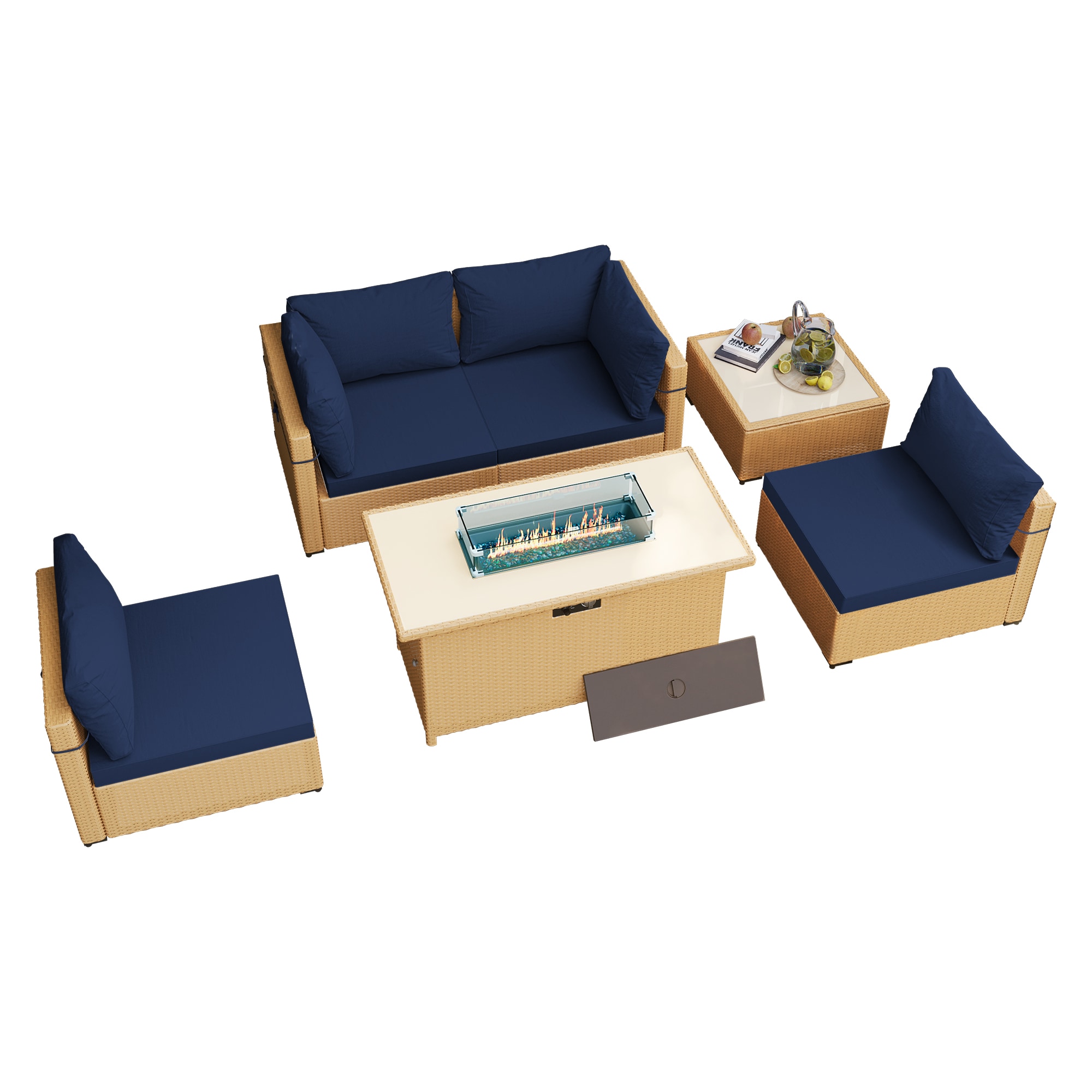 UPHA TBBE-AB43B-NAVYBLUE Patio-Conversation-Sets - View #2