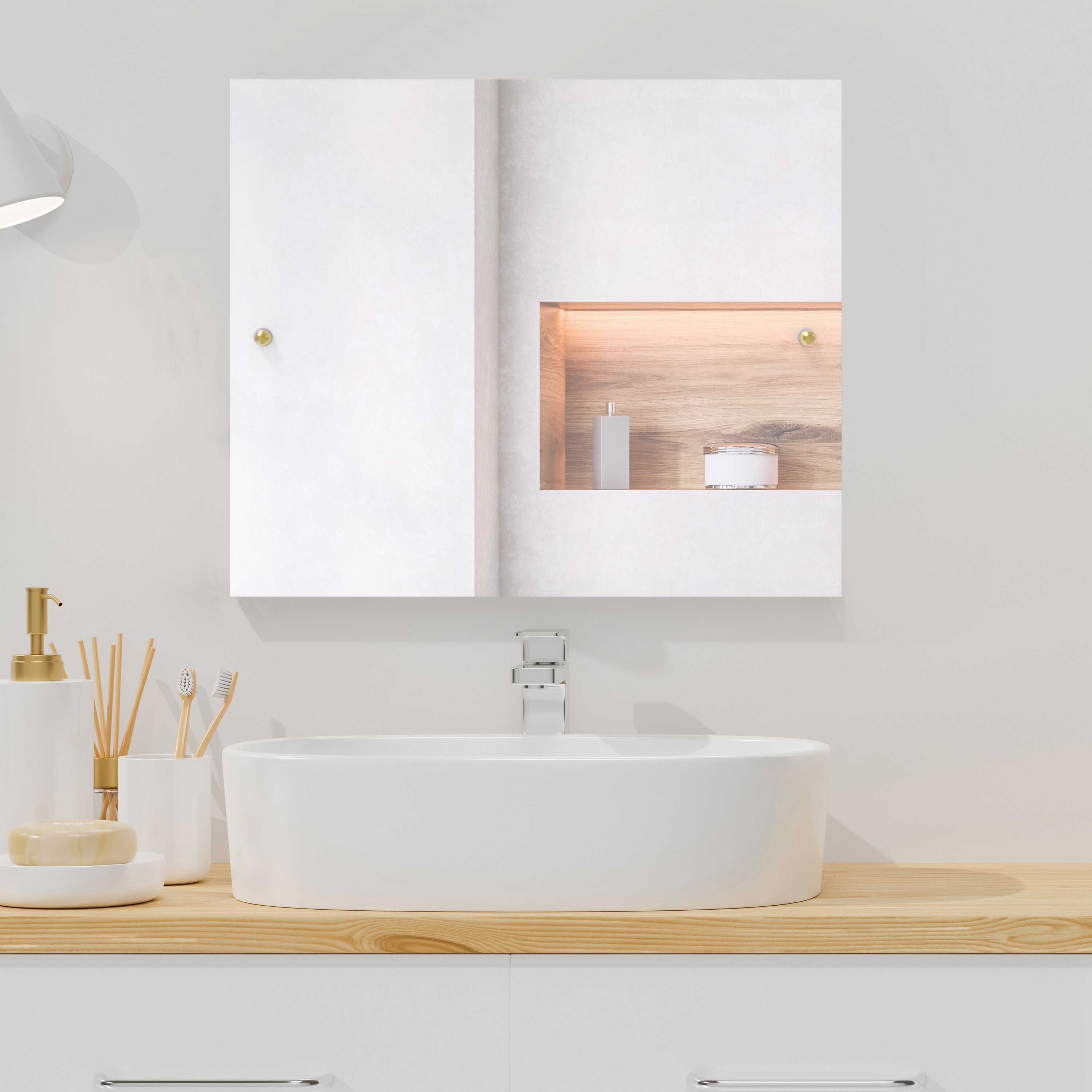 Allied Brass PMC-93-SBR Framed-Bath-Mirrors - View #3