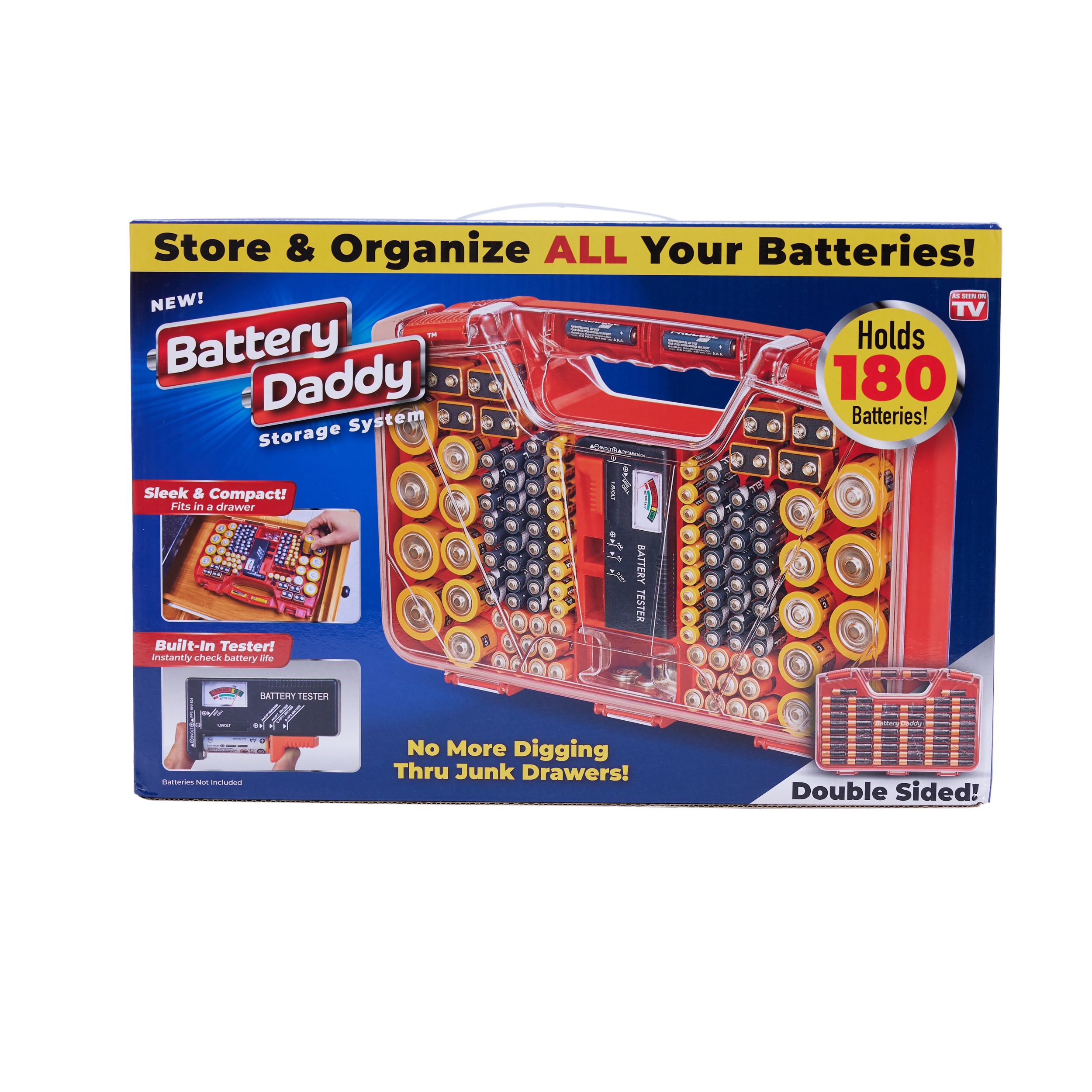 Battery Daddy Battery Organizer 180-Compartment Plastic Small Parts  Organizer