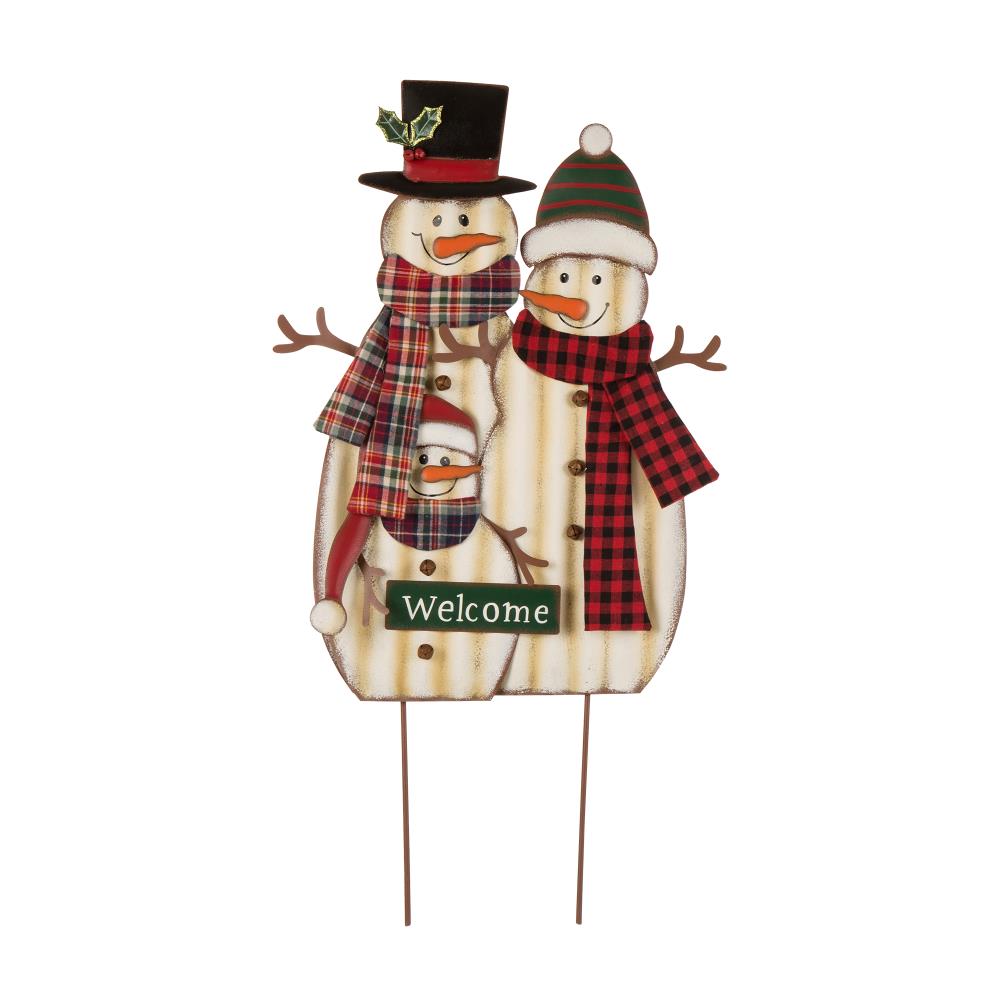 Glitzhome GH1103202624 30-Inches Freestanding Snowman Yard decoration with