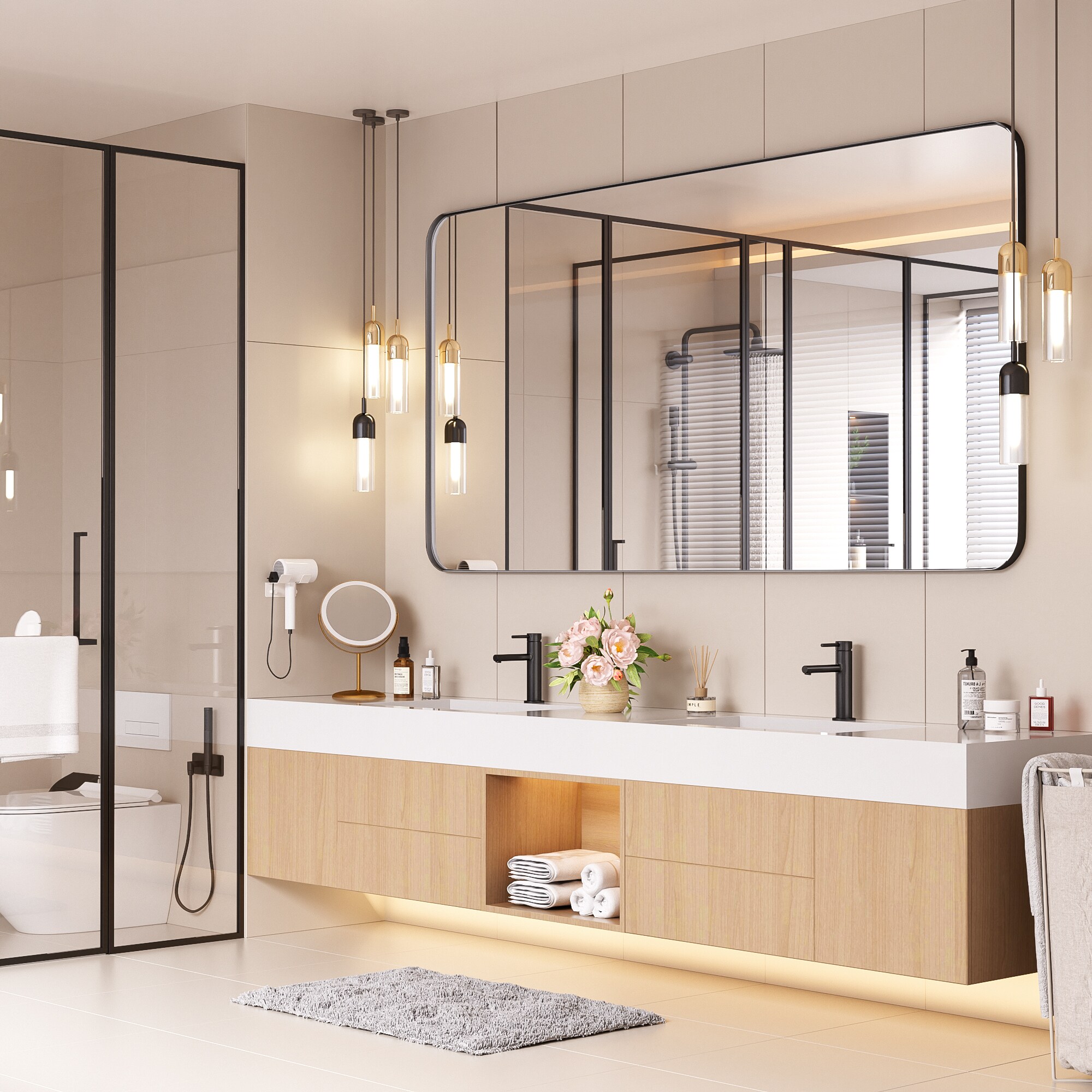 LOVMOR Y-TM7236-B Framed-Bath-Mirrors - View #3