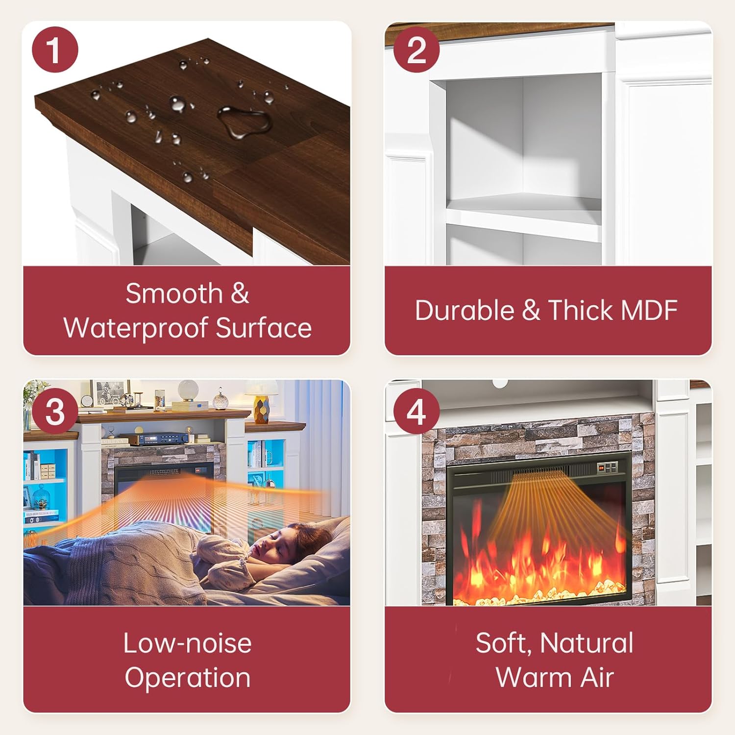 Bapipro TE33A70WB Electric-Fireplaces - View #3