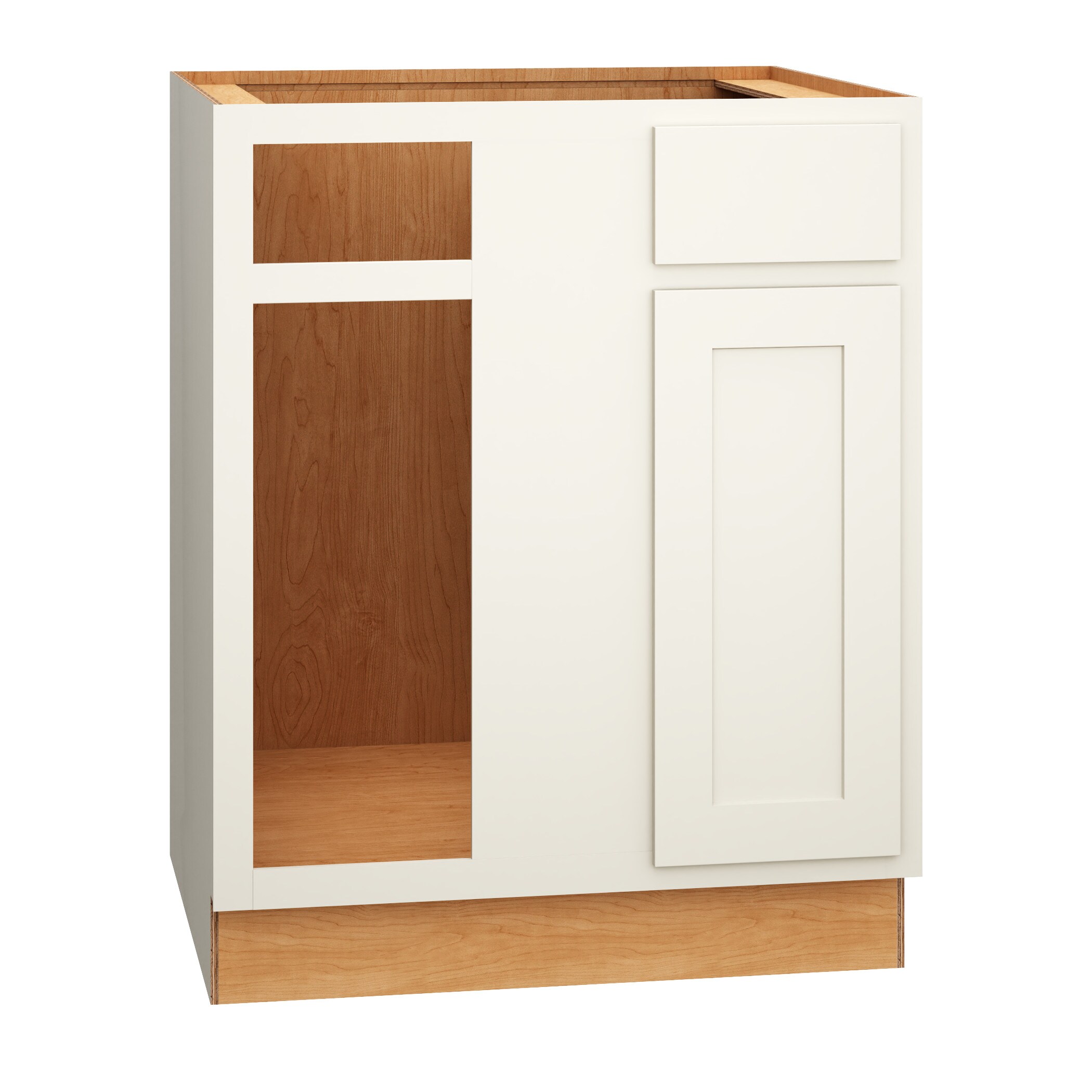 Diamond Express 321 BC36S Jamestown 36-in W x 34.5-in H x 24-in D White Partial Overlay Blind Corner base Fully assembled Plywood Cabinet (Recessed Panel Shaker)
