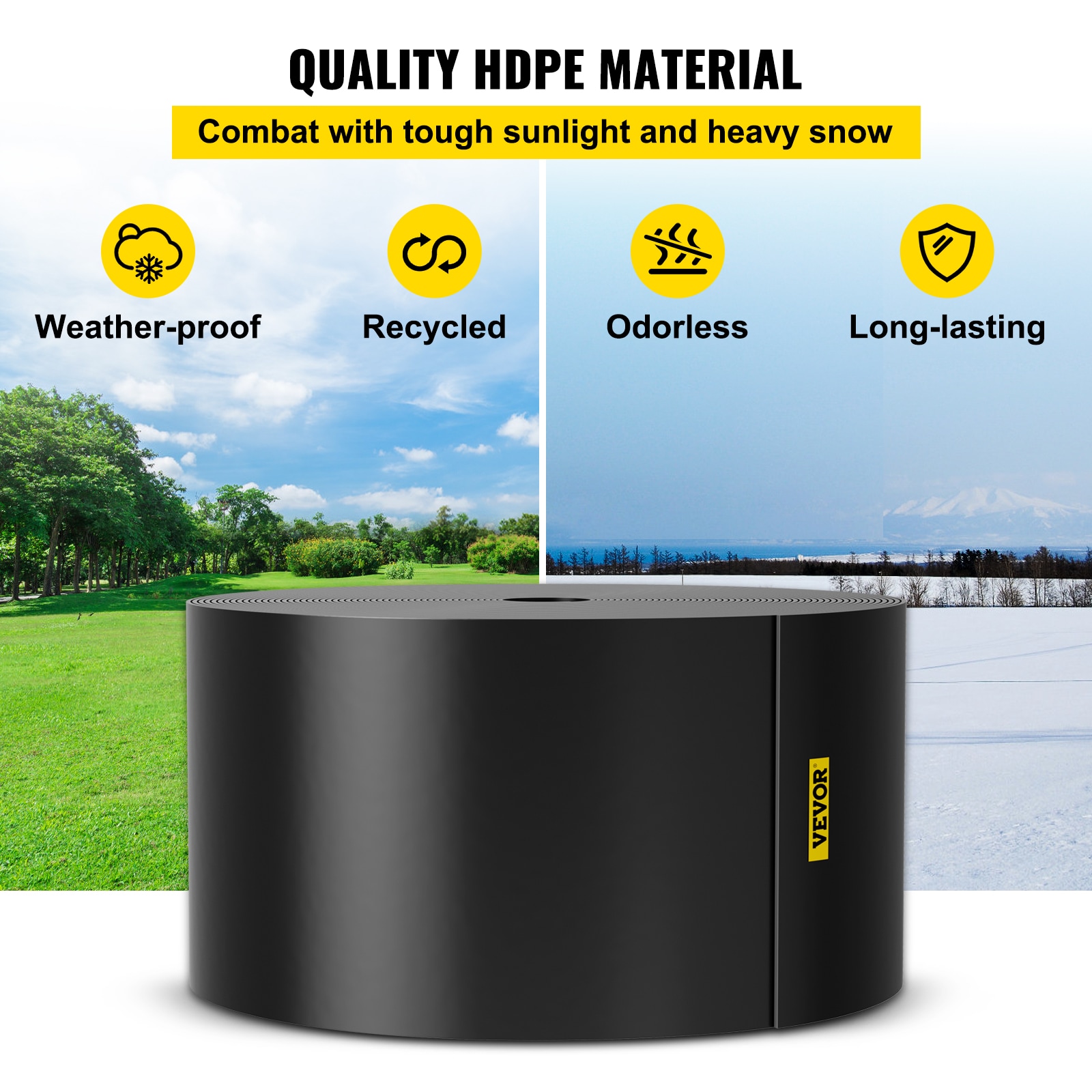 Black Recycled HDPE Landscape Edging Roll, 10" x 60'