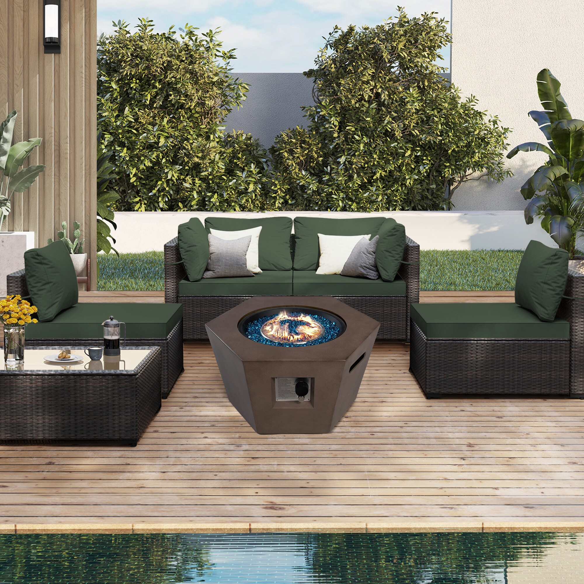 UPHA TBSF-AB28MSK-TUGREEN Patio-Conversation-Sets - View #2