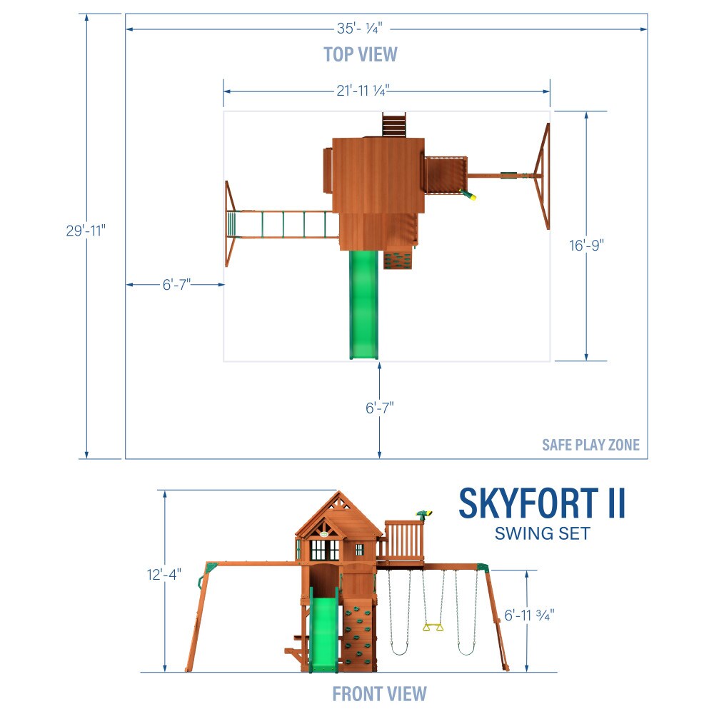 Backyard Discovery Skyfort II Residential Wood Playset with Slide