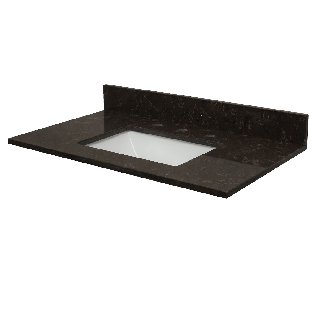 MarCraft VQCE6122801 Vista 61-in x 22-in Polished Celestial Quartz Undermount Single Sink Bathroom Vanity Top