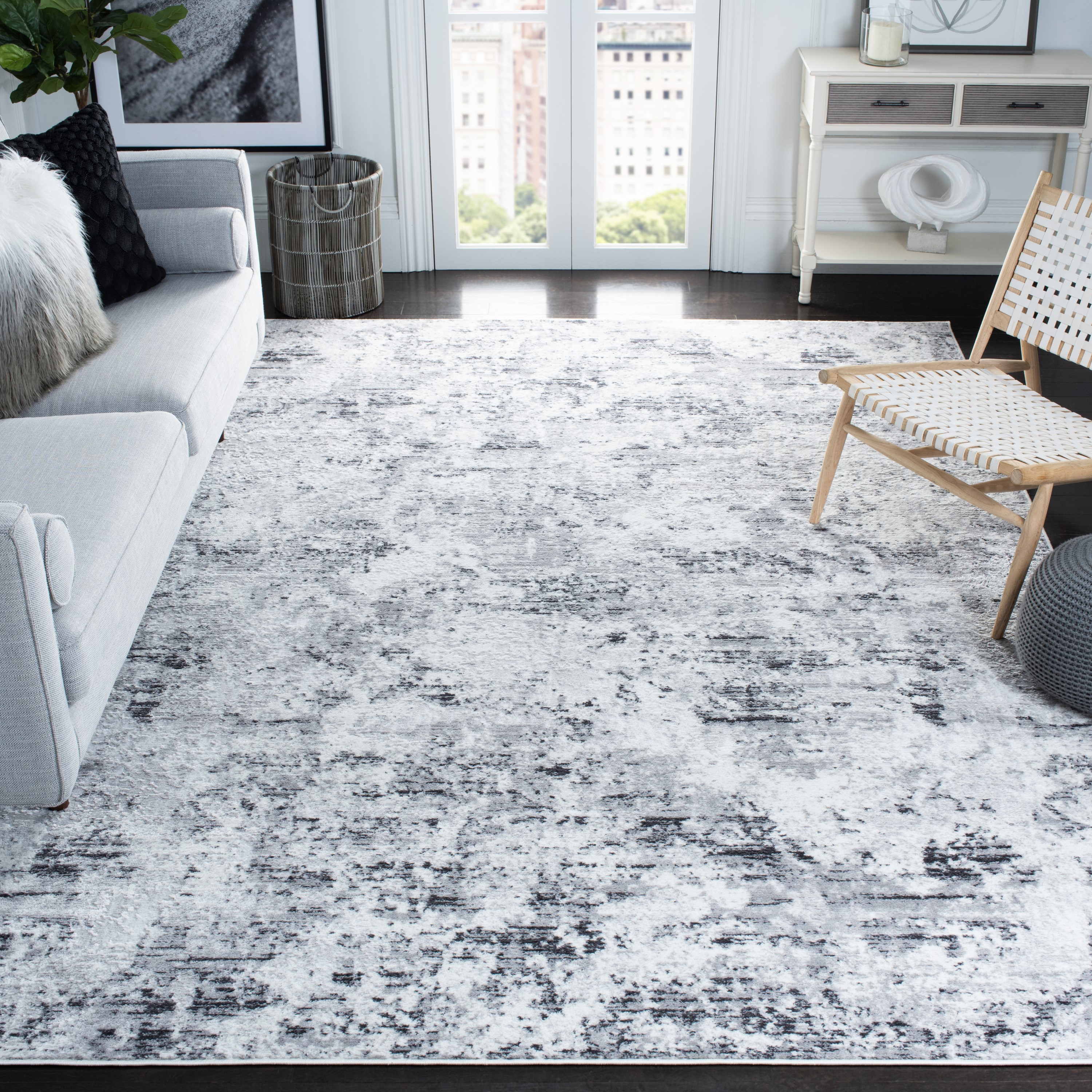 Safavieh ALA705G-8 Amelia Marche 8 x 10 (ft) Loomed Synthetic Gray/Ivory Rectangular Indoor Abstract Area rug