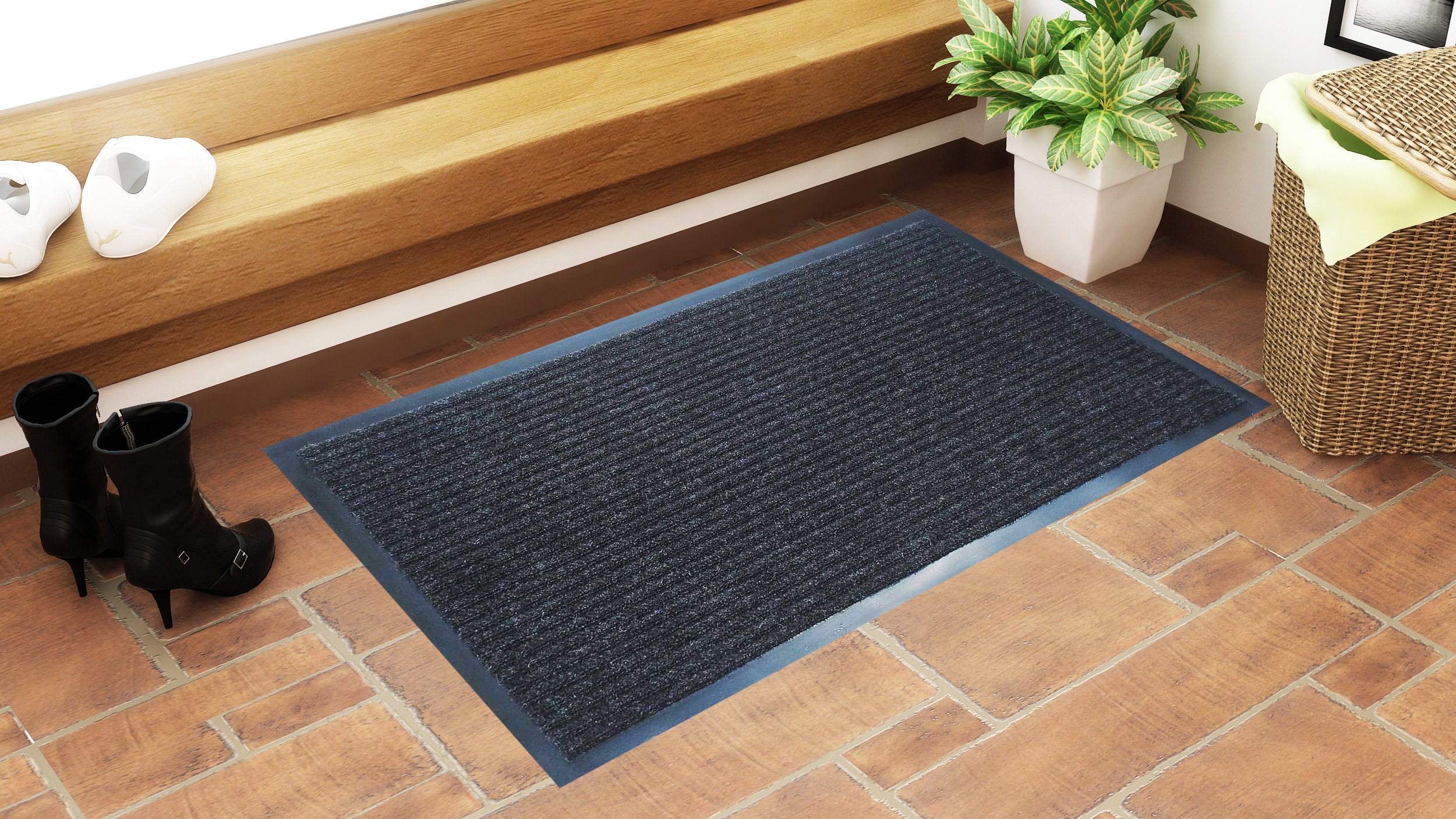 Project Source 3-ft x 3-ft Interlocking Black Rectangular Indoor or Outdoor  Anti-fatigue Mat in the Mats department at