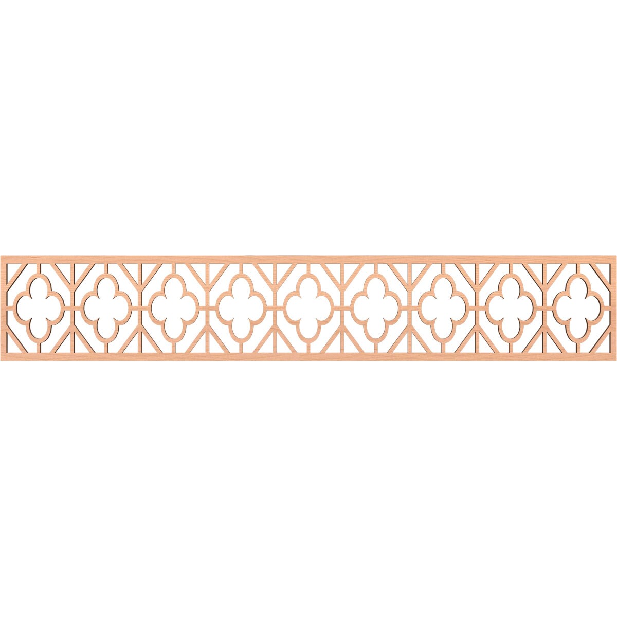 Ekena Millwork MLDA08X46HAZAL Hazelton Fretwork Flat Trim 8-in x 3.89-ft Alder Brown Unfinished 2155872 Pierced Wall Panel Moulding