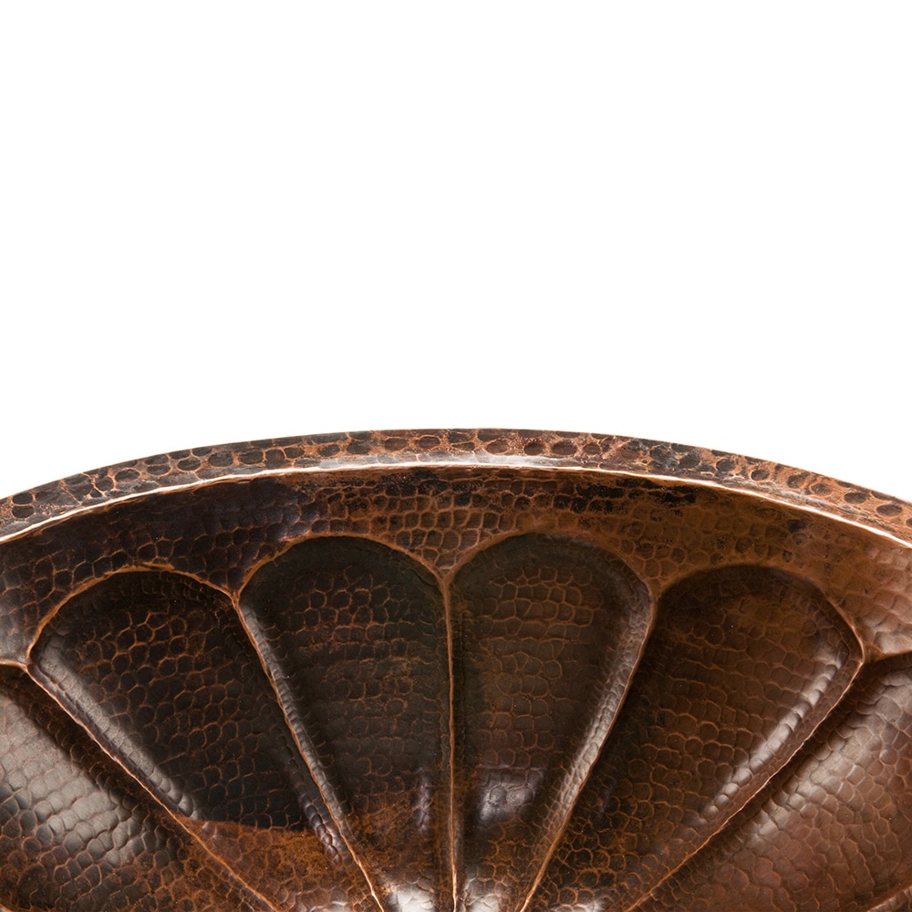 19" Oval Oil Rubbed Bronze Hammered Copper Bathroom Sink