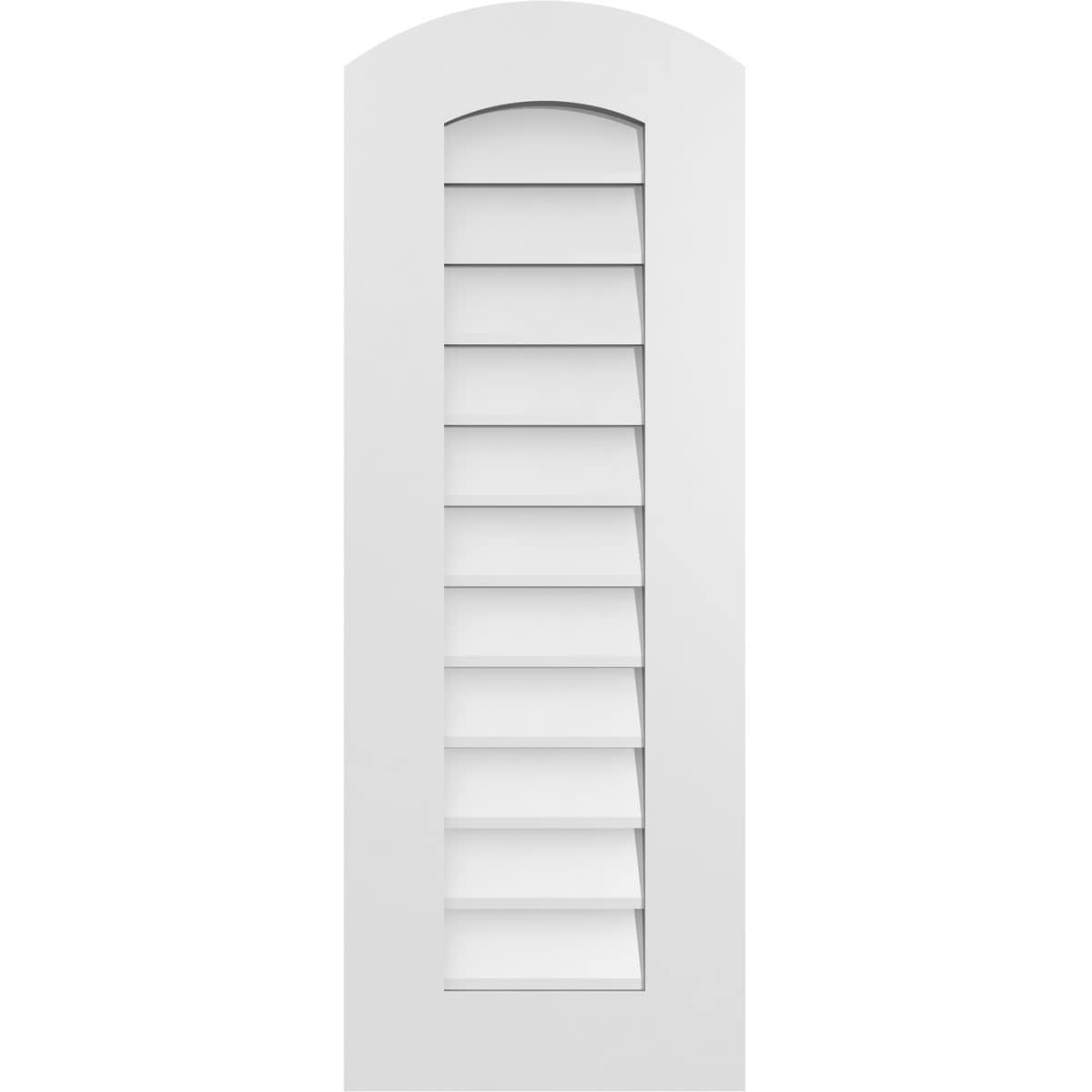 Ekena Millwork GVPAR14X3801SN 14-Inches x 38-Inches Off-white Round top PVC Gable Louver Vent