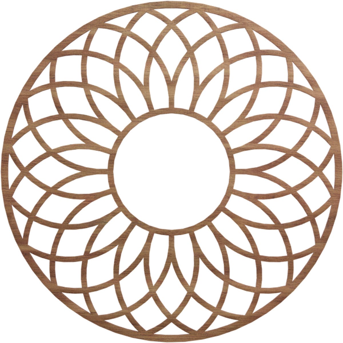 Ekena Millwork CMWP38X38X0250CNWA Cannes Fretwork Pierced 38-in W x 38-in L Modern Walnut Wood Whole Ceiling Medallion