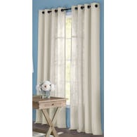 84-in Ivory Light Filtering Grommet Single Curtain Panel