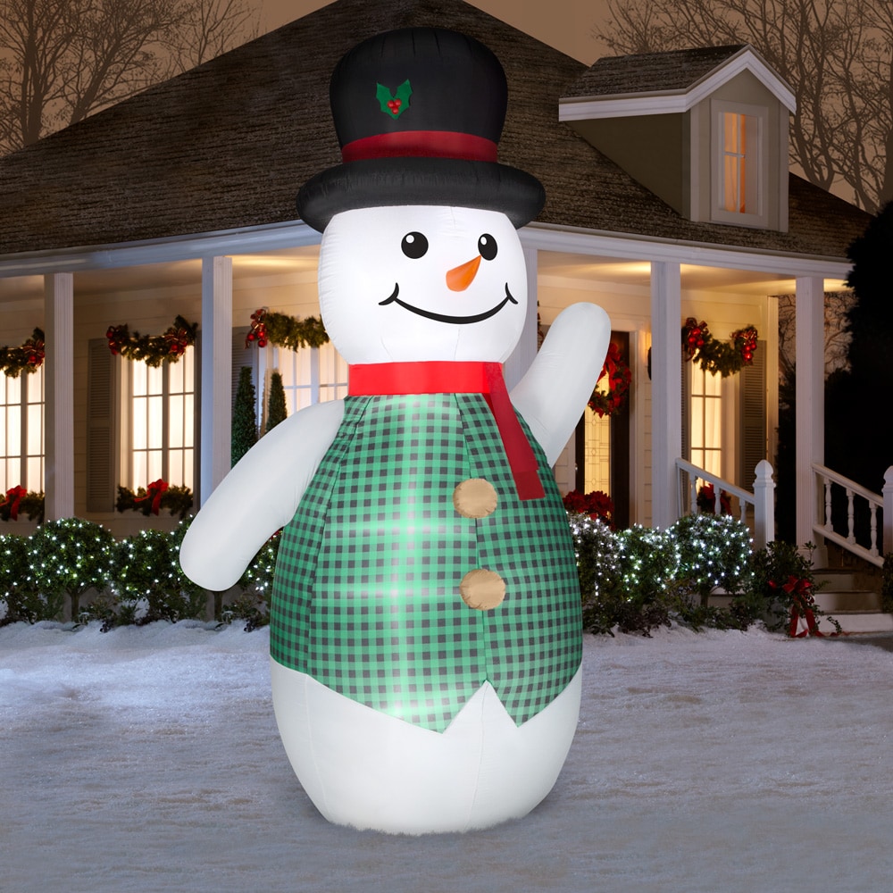 Gemmy 12.5-ft Lighted Snowman Christmas Inflatable at Lowes.com