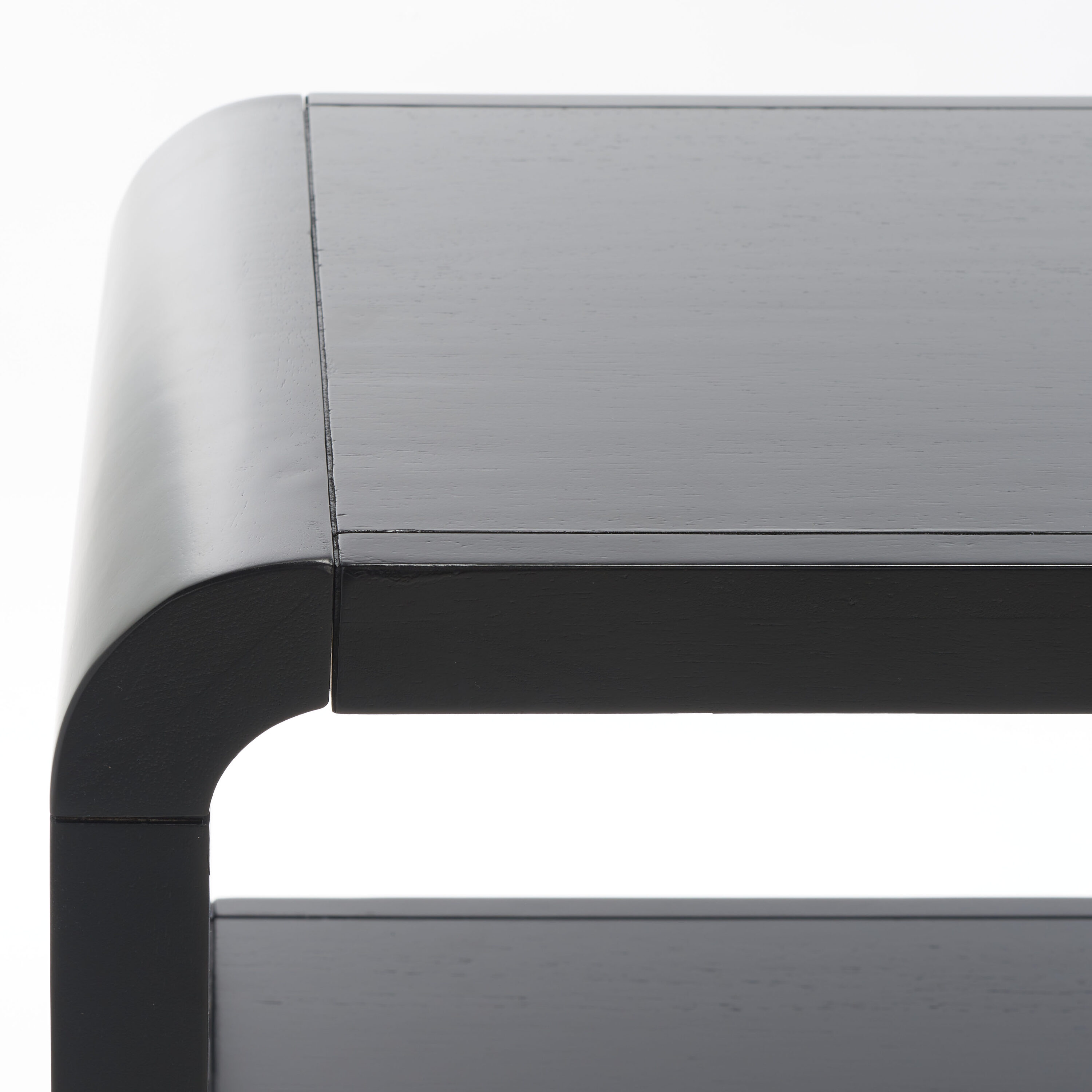 Omara Sleek Black Solid Wood 53'' Modern Console Table with Storage