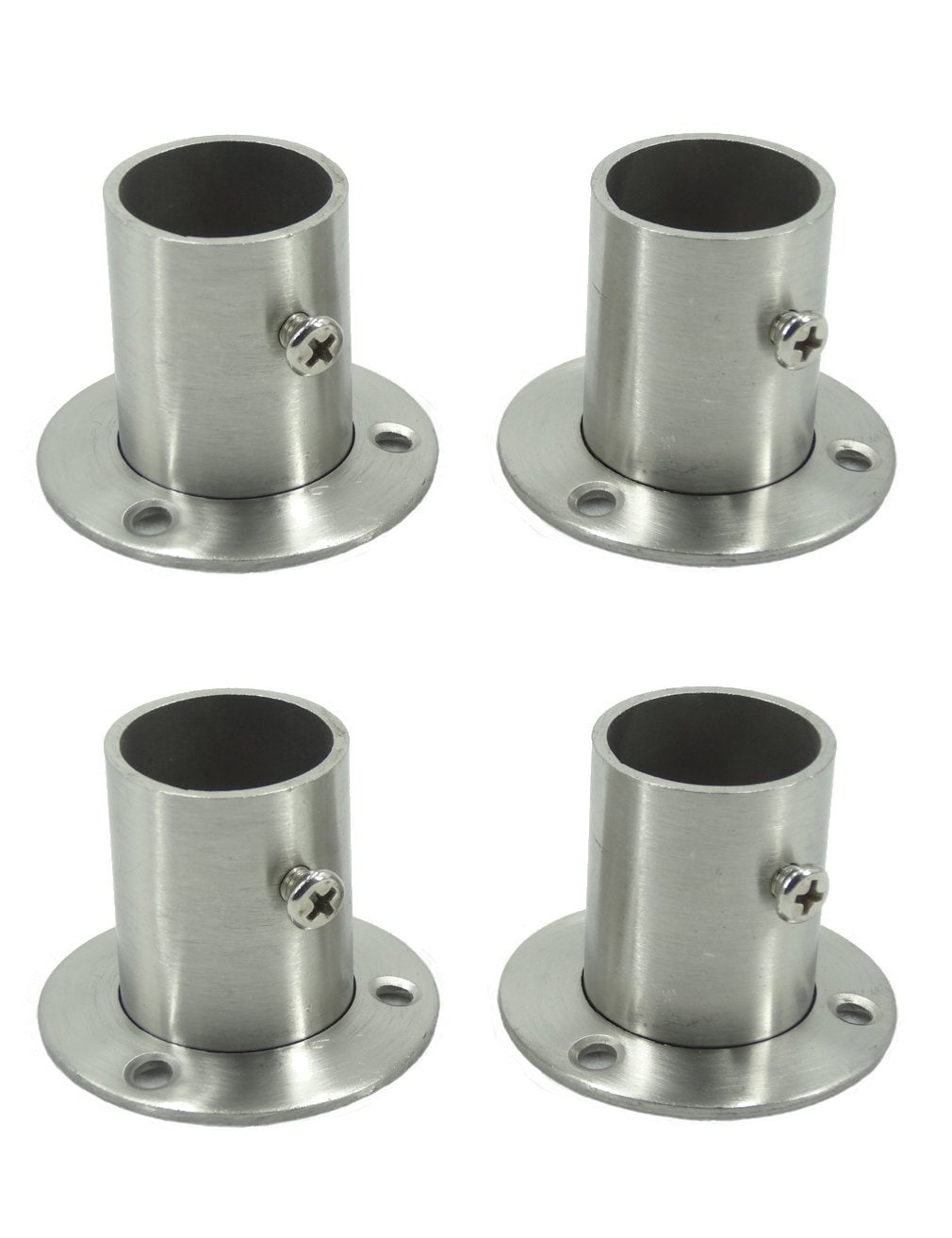 Aoibox  Stainless Steel Closet Rod End Support Brackets for 25 mm Diameter Rods 1 57 in H x 2 05 in Base 4 Pack