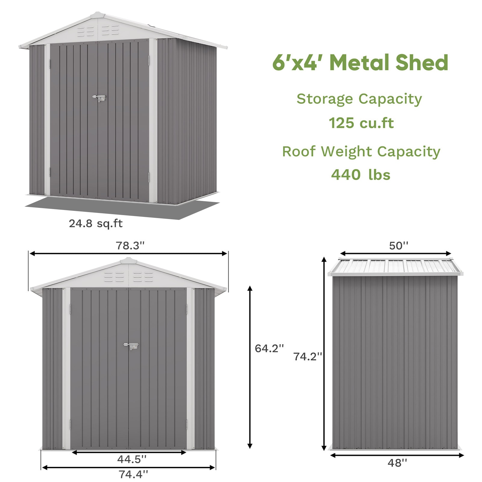 Patiowell WES-PS1146S0BN24 Metal-Storage-Buildings-Sheds - View #7