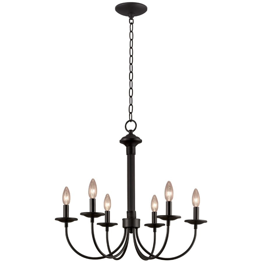 Portfolio 6-Light Black Traditional Dry Rated Chandelier at