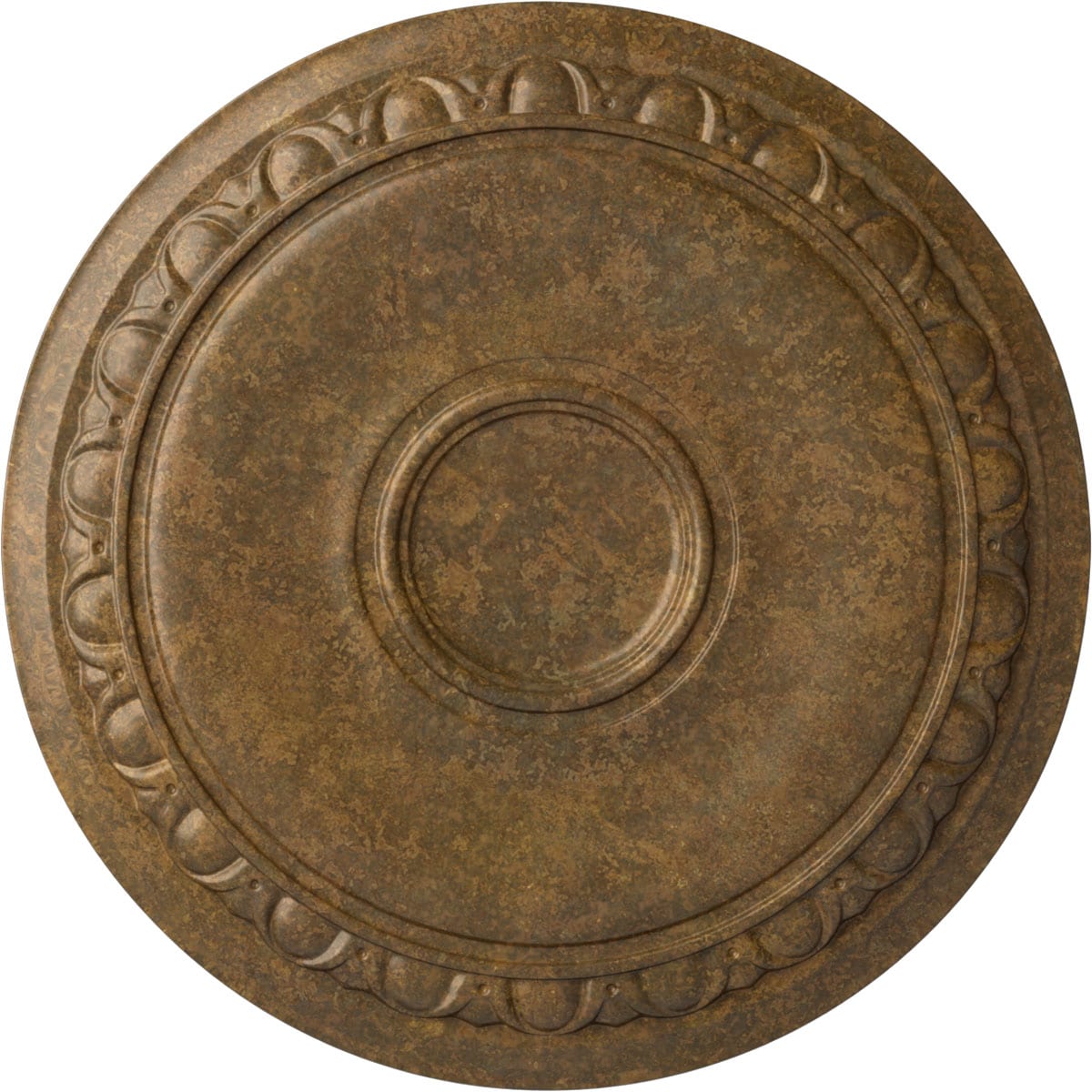 Ekena Millwork CM24CARZS Caputo 24.25-in W x 24.25-in L Painted Rubbed Bronze Polyurethane Whole Ceiling Medallion