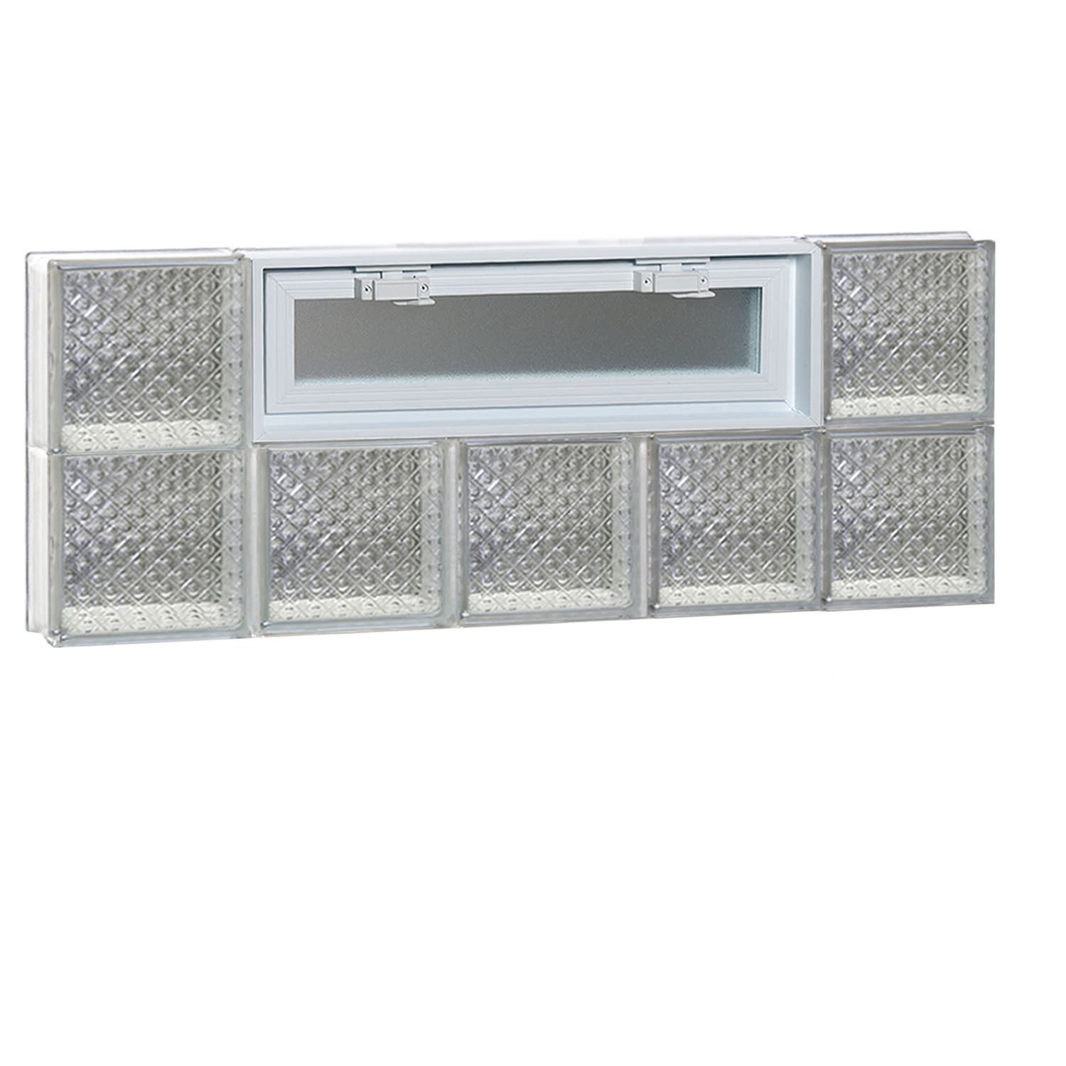 REDI2SET V4016DP Diamond Glass 38-3/4-in x 15-1/2-in Frameless Replacement Vented Glass Block Window