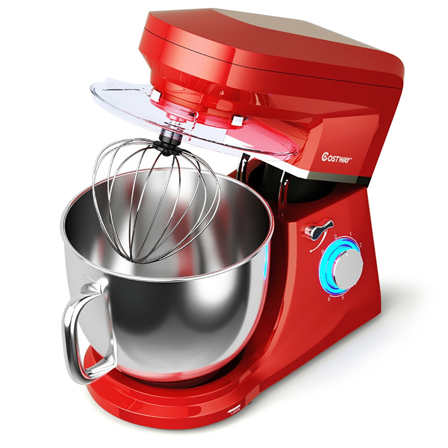 Costway Tilt-Head Stand Mixer 7.5 Qt 6 Speed 660W with Dough Hook, Whisk &  Beater Silver
