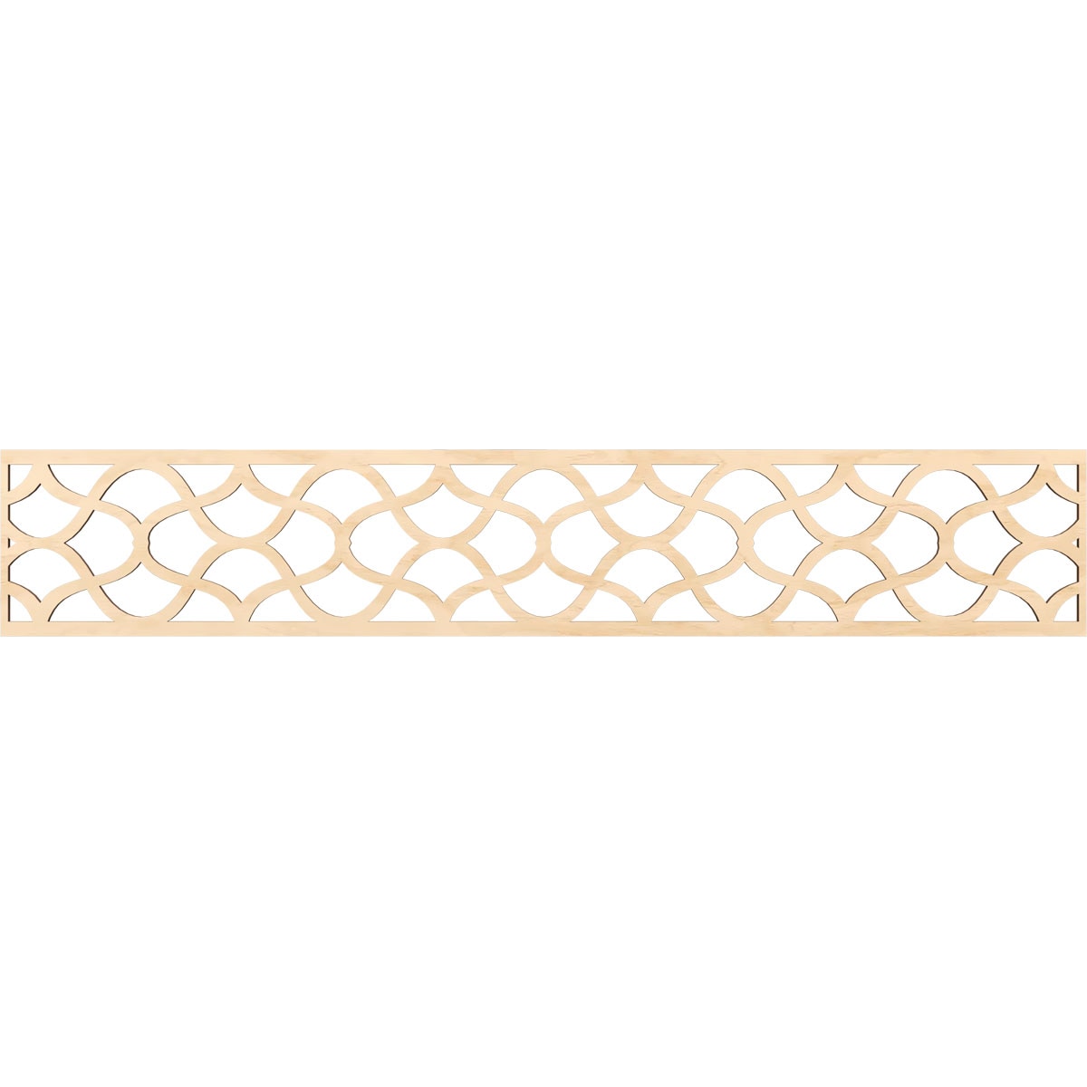 Ekena Millwork MLDA08X46RSTBI Resort Fretwork Flat Trim 8-in x 3.89-ft Birch Brown Unfinished 2156112 Pierced Wall Panel Moulding