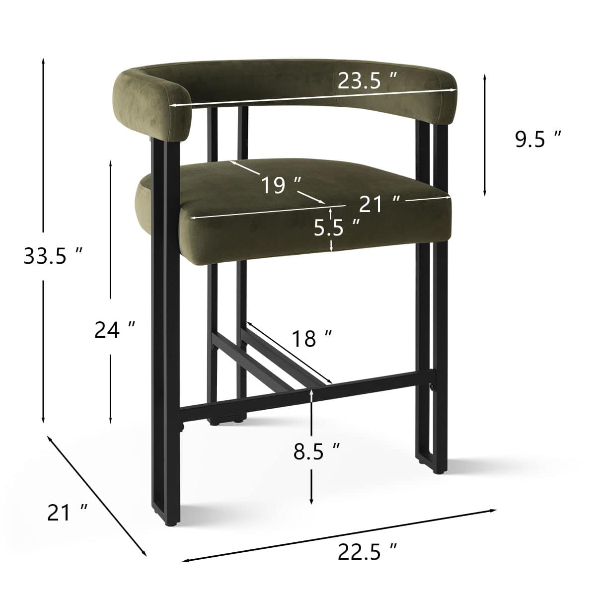 Maison Boucle MIA-C-V-GREEN-1PK stools - View #3