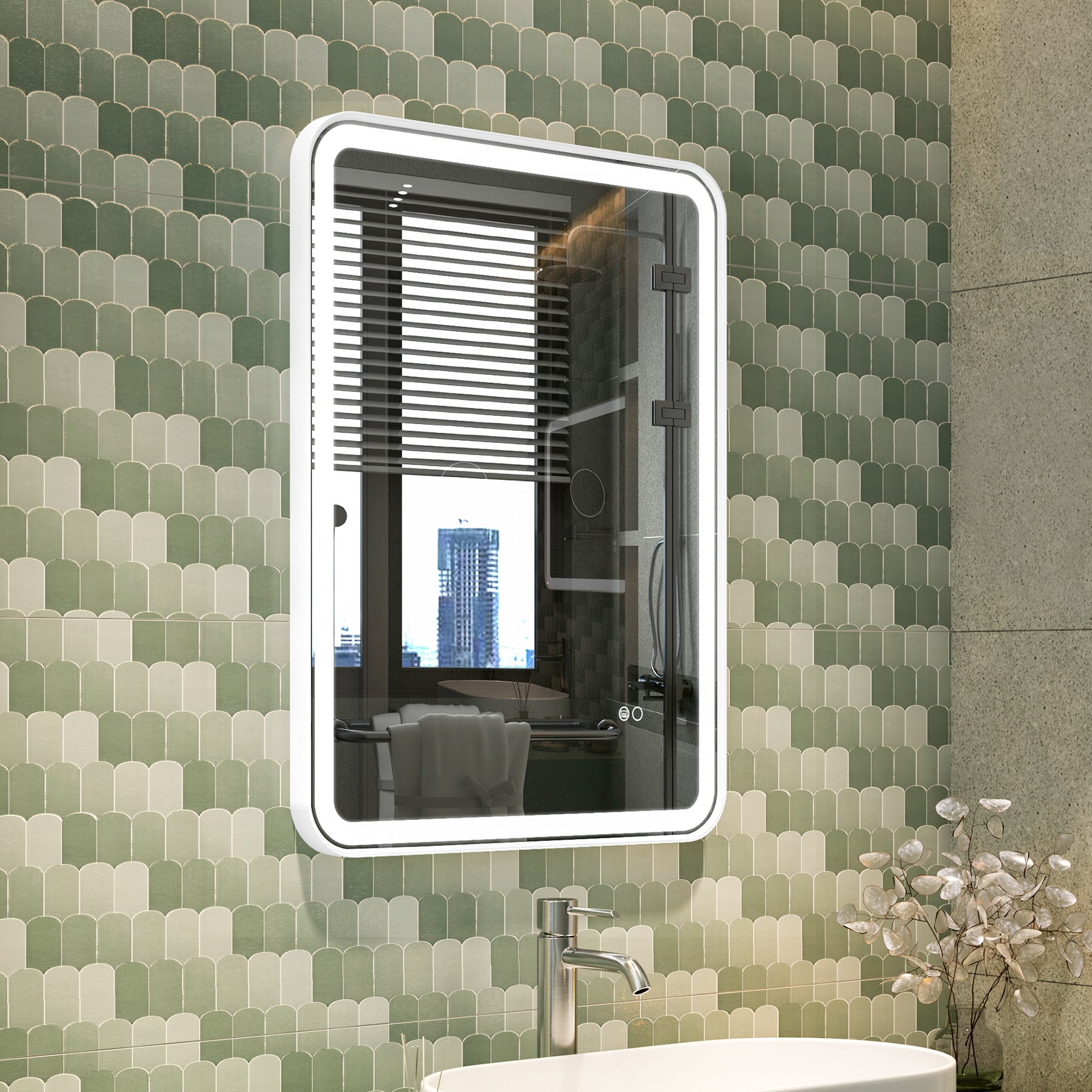 Forclover JSEX2432-BS1 Framed-Bath-Mirrors - View #3