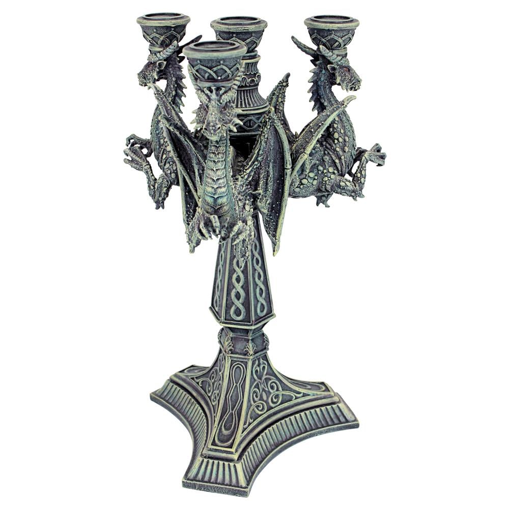 Candle Holder Medieval Dragon NEW for 1 1/2" diameter post candle 