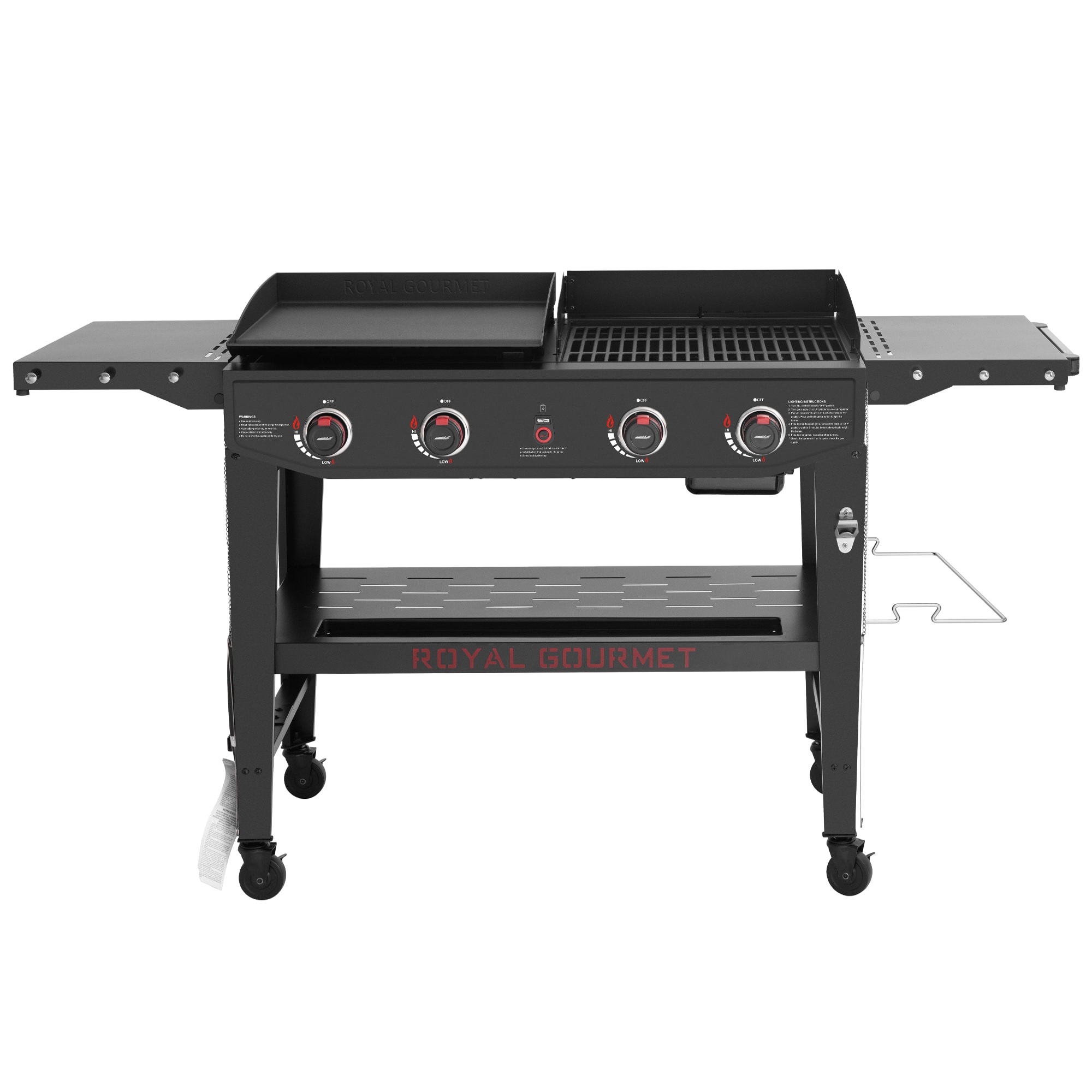 Royal Gourmet Grill and Griddle Combo 4 Burner Liquid Propane Flat Top Grill GD405A at Lowes