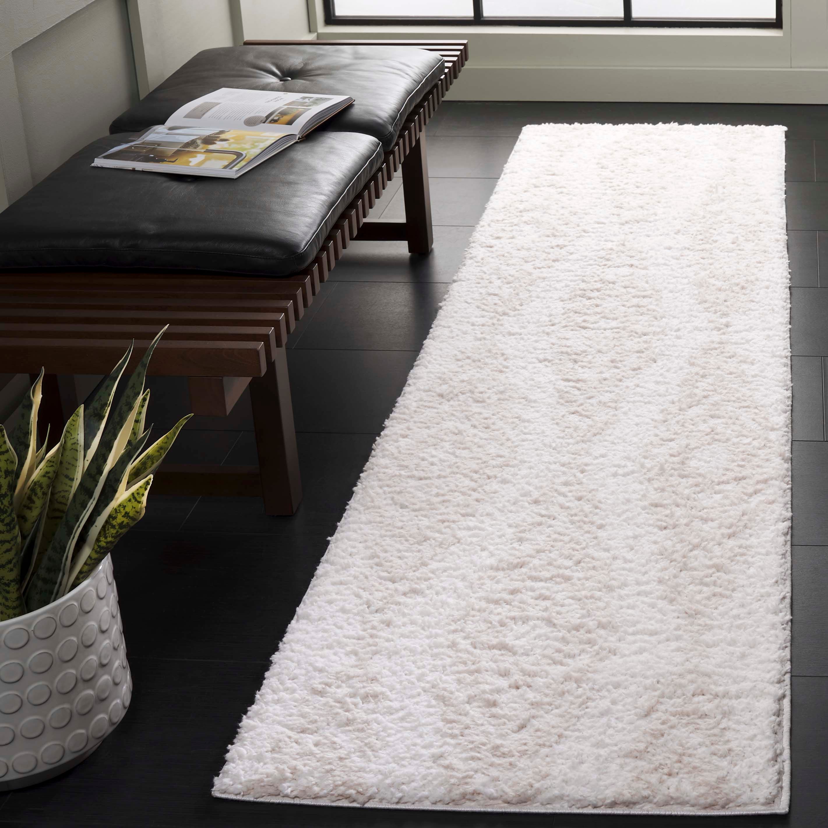 Rumi Shag 126A Ivory/Light Beige 2 x 8 Rectangular Runner rug