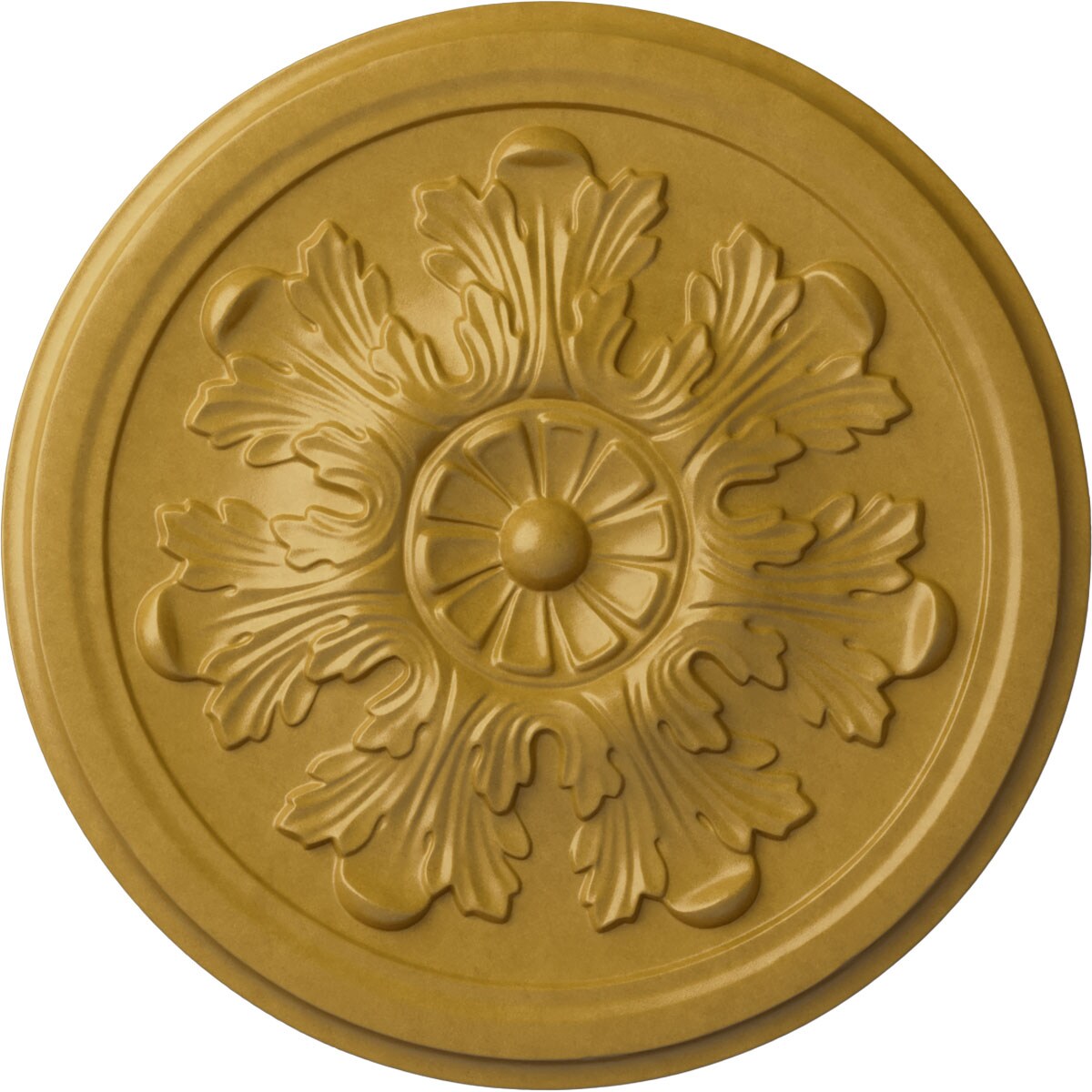 Ekena Millwork CM12LEIGS Legacy Acanthus 12.75-in W x 12.75-in L Painted Iridescent Gold Polyurethane Whole Ceiling Medallion