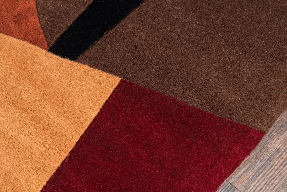 New Wave Red and Brown Hand-Tufted Wool Runner Rug