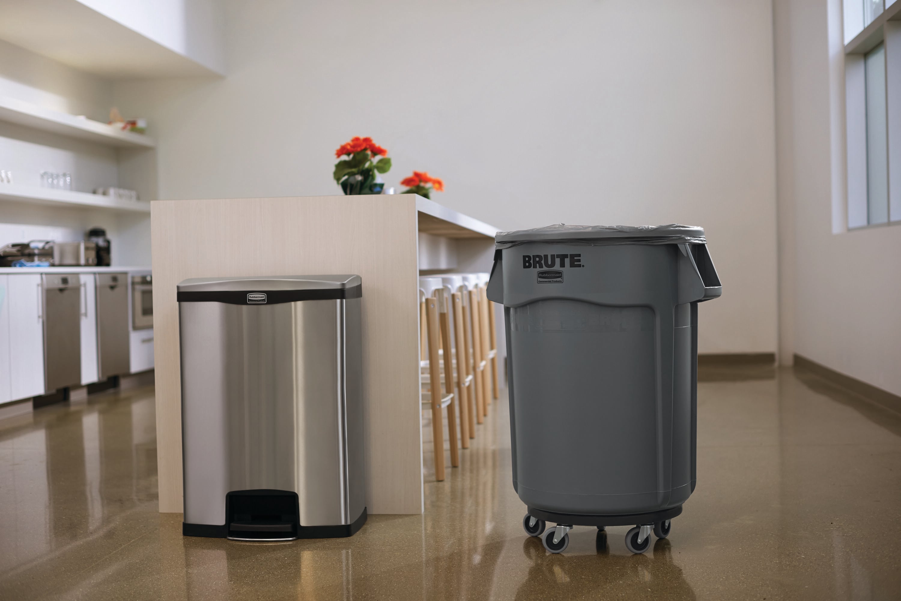 Heavy-Duty Trash/Garbage Can, 44-Gallon, Gray, Wastebasket for Home/Garage/Bathroom/Outdoor/Driveway,  Pack of 4 - Bed Bath & Beyond - 39690609