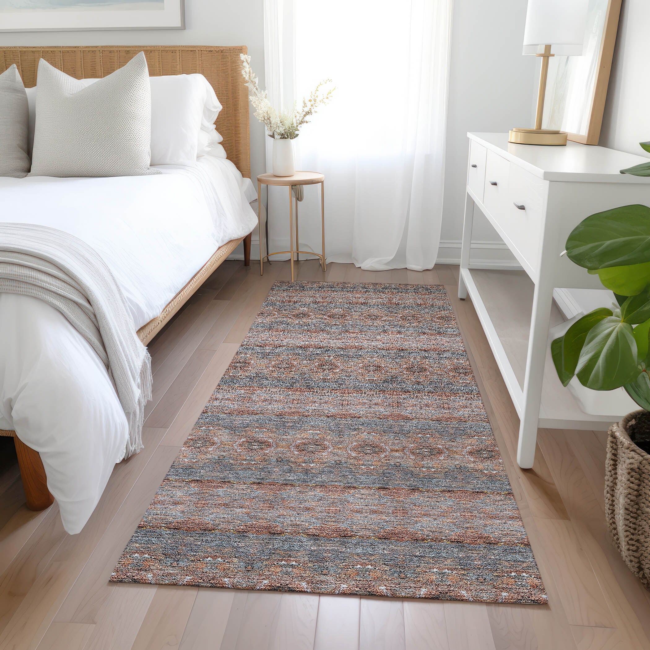 Addison Rugs ACN615PK2X8 Chantille ACN615PK 2 x 7 (ft) Polyester Paprika Rectangular Indoor/Outdoor Abstract Machine washable Runner rug