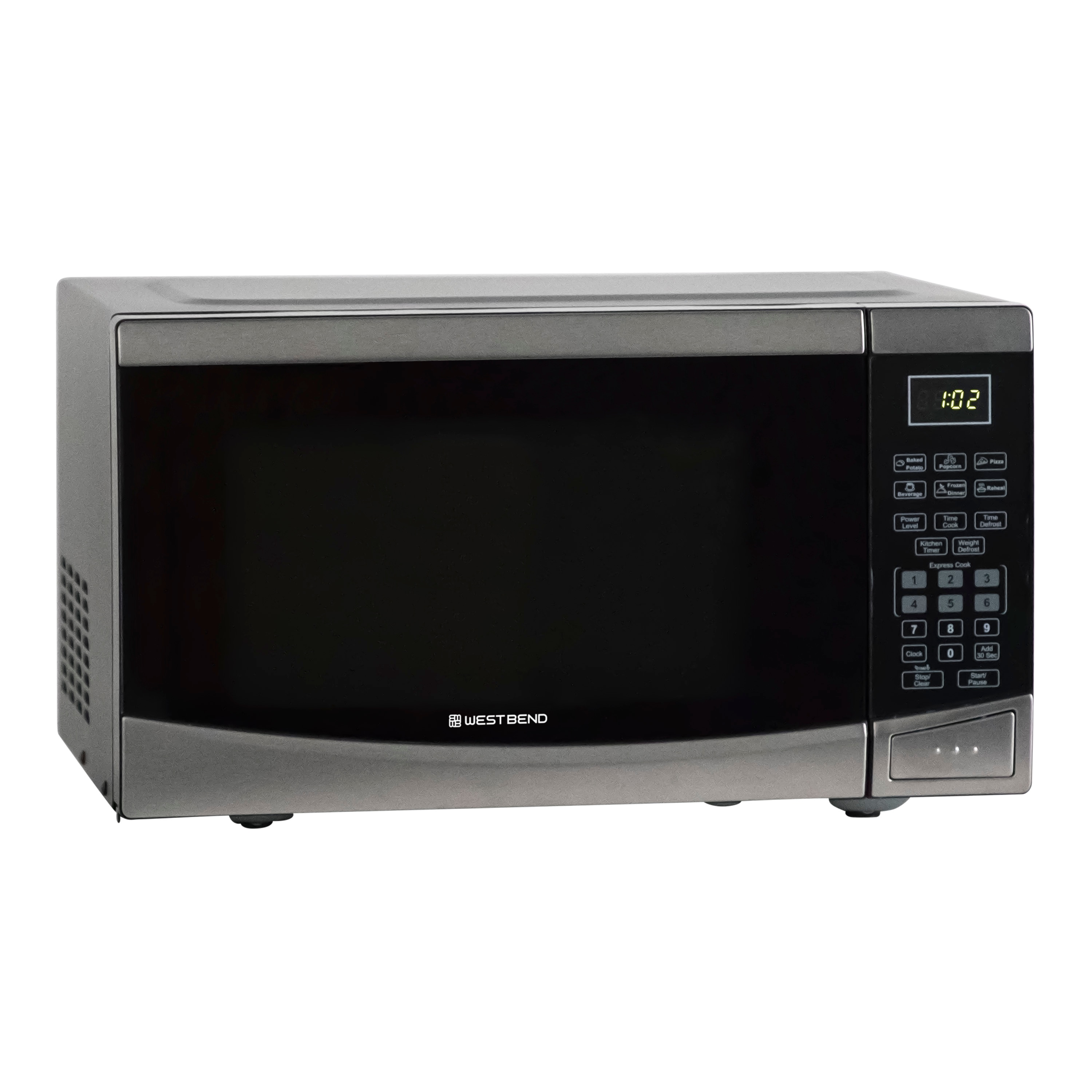West Bend WBMW92S 0.9-cu ft Small (Less than 1.5-cu ft) 900 -Watt Countertop Microwave ( Stainless Steel )