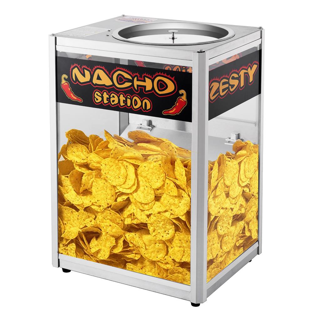 Great Northern Popcorn Nacho Chip Warmer Machine - Tabletop Popcorn Maker with Drop Down Tray Dispenser - Holds 10lbs - Stainless Steel in Clear -  572337YXJ