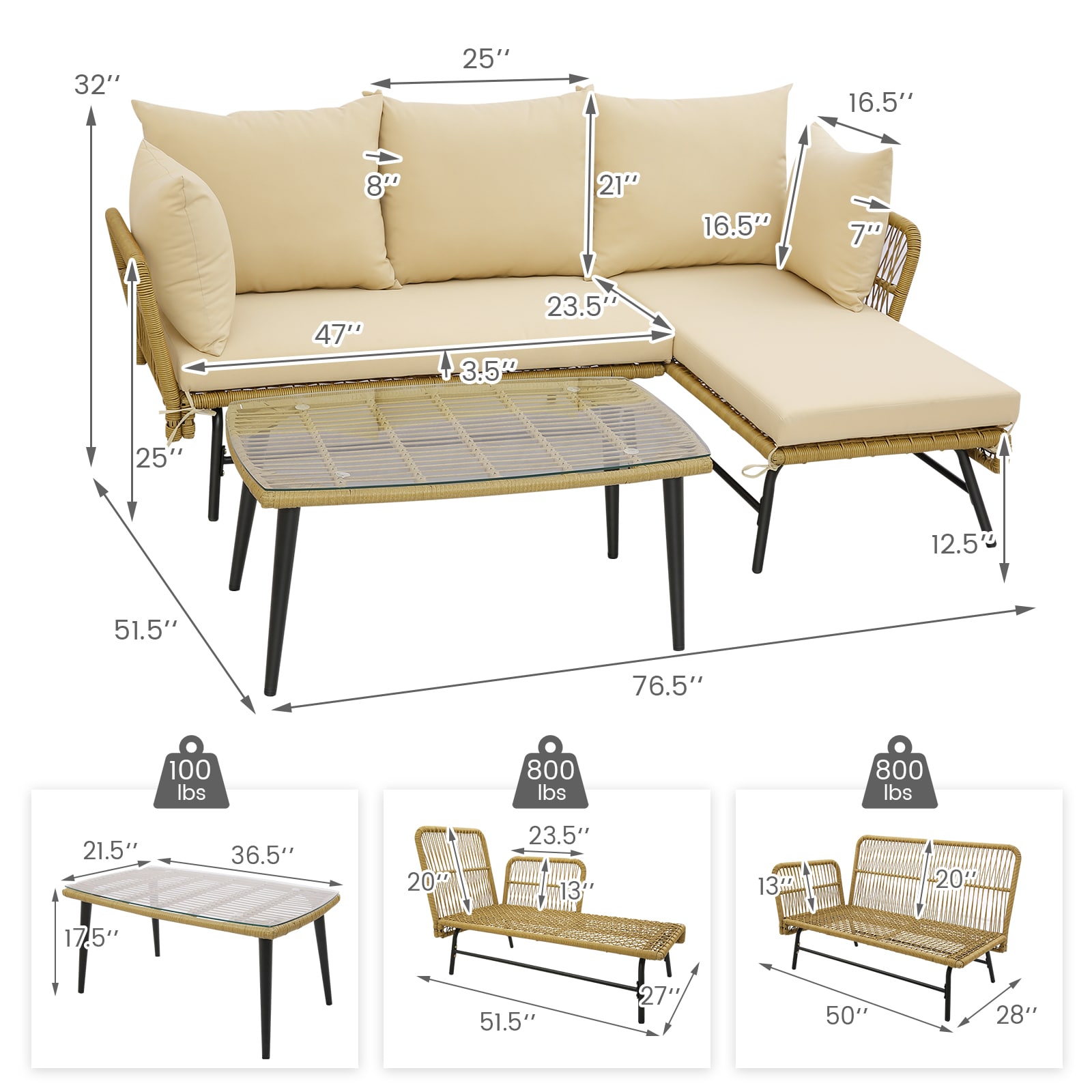 Ayelon 133BNLW4KHW71 Patio-Sofas-Daybeds - View #3
