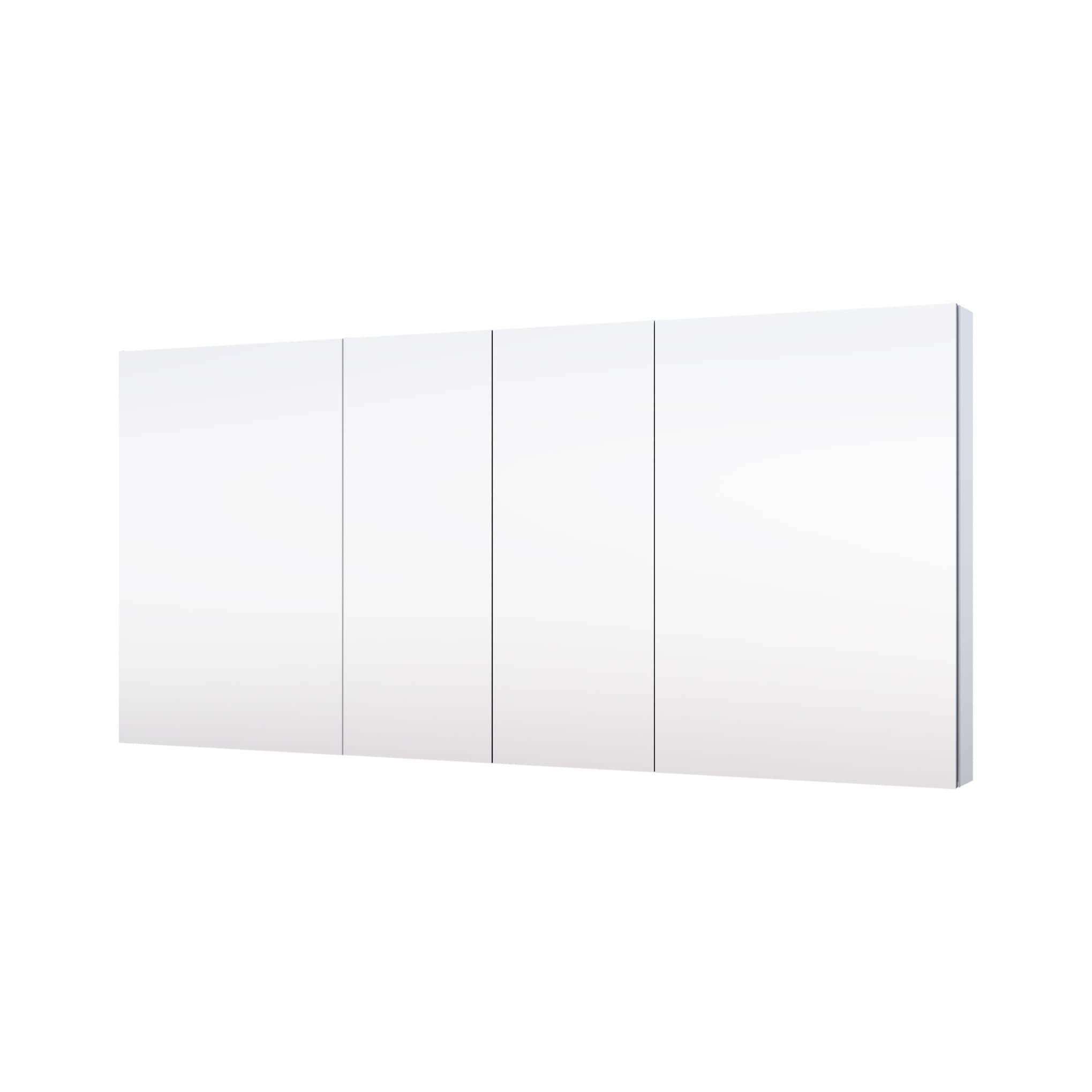 WELLFOR ROSA20121220LRLR 64-in x 30-in Surface/Recessed Mount Silver Mirrored Rectangle Soft Close Medicine Cabinet
